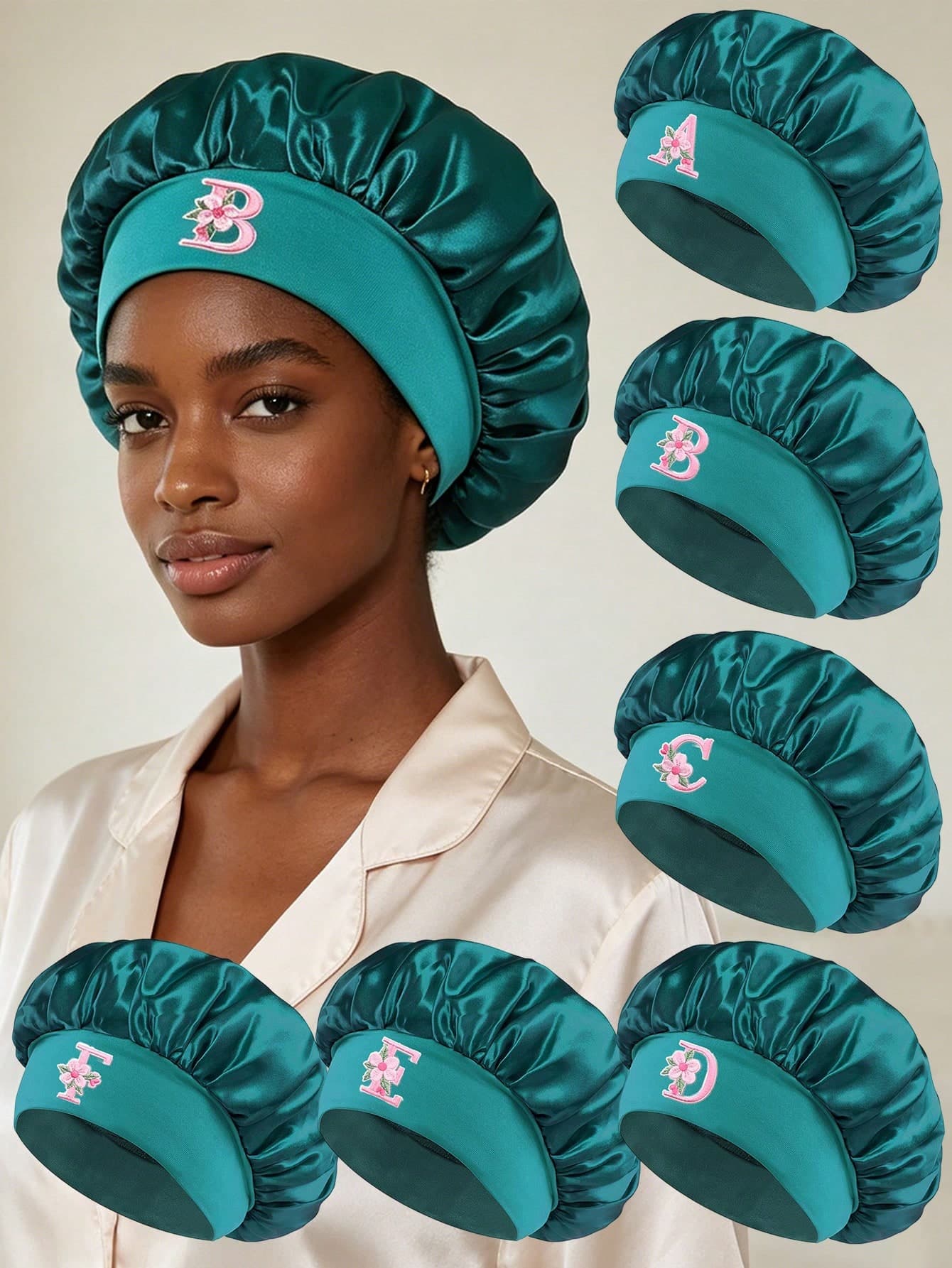 1pc Unisex Printed Satin Sleep Cap, Wide Elastic Soft Hair Bonnet, Fashion Curly Hair Headband, Suitable For Hair Care, Sleep, Beauty, Gift, Beach, Travel
