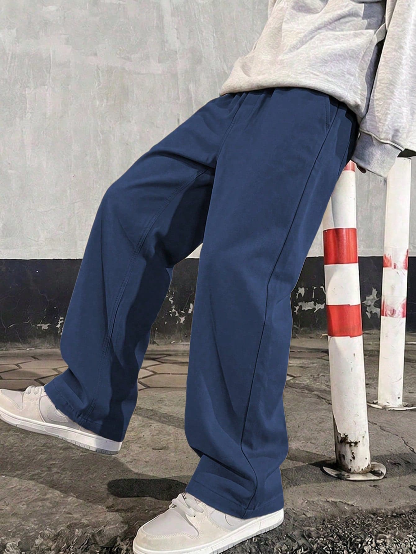 1pc Boys & Teenagers Simple Loose Outdoor Sports Training Solid Color Tall-Looking Long Leg Straight Leg Pants Spring Autumn Winter Back To School