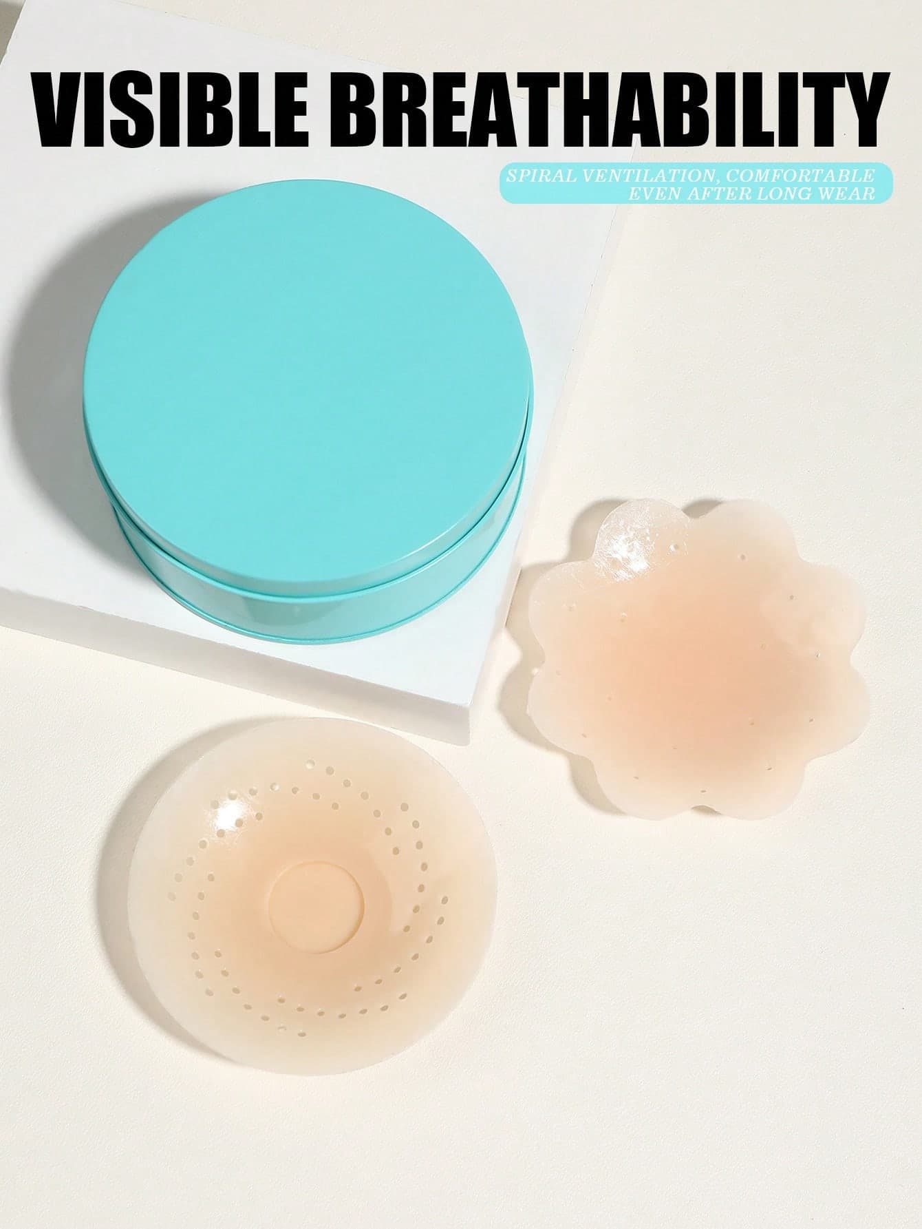 Reusable Women's Summer Ultra-Breathable Silicone Nipple Covers Box, Women's Lingerie, Invisible Seamless, Adhesive Bra, Strapless Bra, Anti-Bump Design, Washable, Suitable For Wedding Dresses, Formal Gowns, Dresses, Swimwear, Bikinis