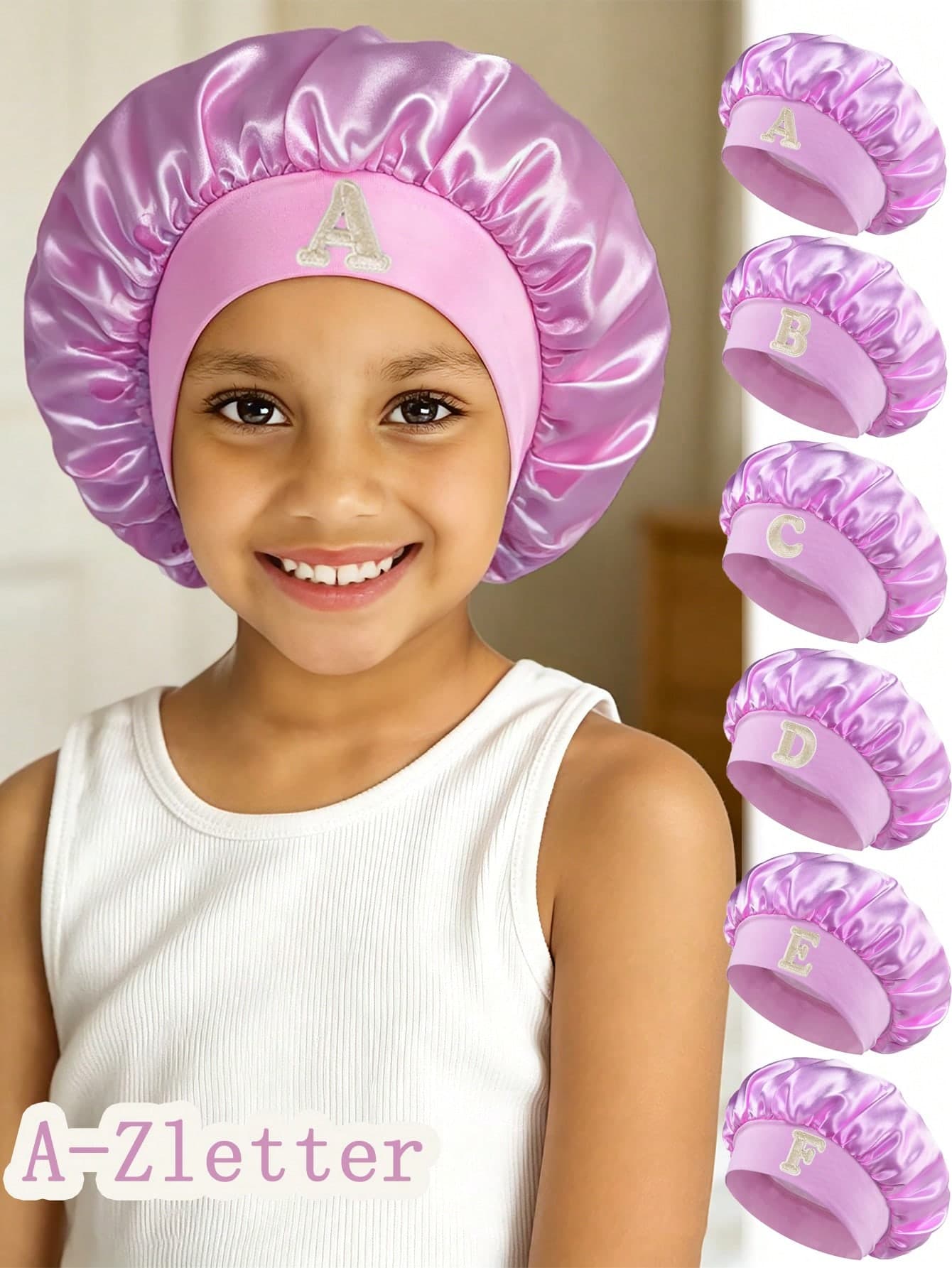 1PC Kids Satin Bonnet Child Sleeping Cap,Soft Silk Bonnet Elastic Wide Band,Breathable Baby Bonnets Night Sleep Caps,Night Hats Satin Cap For Girls
