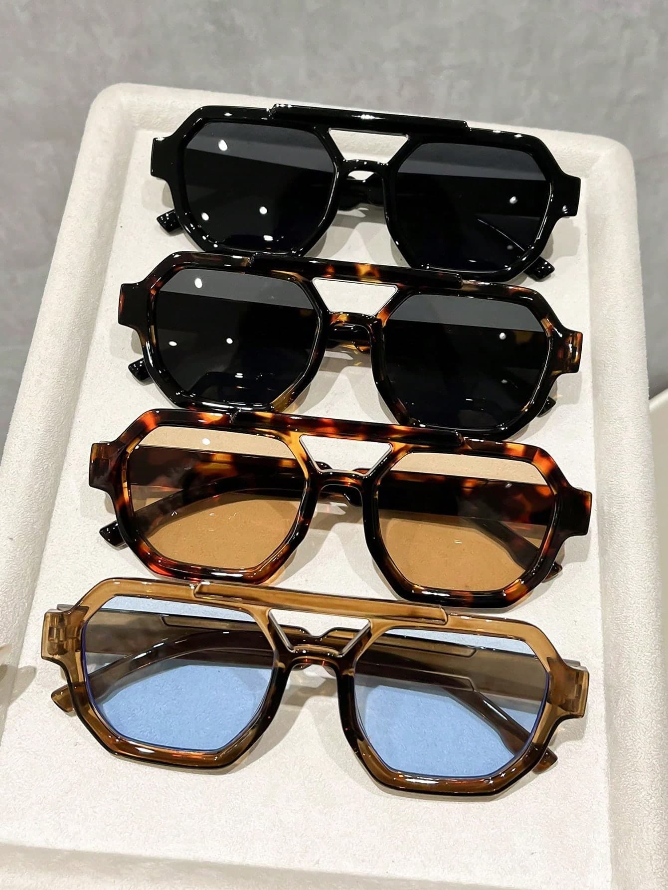 4 Pairs Women's Aviator Full Frame Colorful Spring/Summer Bright Tortoise Shell Print Gradient Lens Bohemian Style Personalized Classic Fashion Glasses, Suitable For Summer Beach Party, Cosplay, Fits All Face Shapes, Matching Outfits Accessory