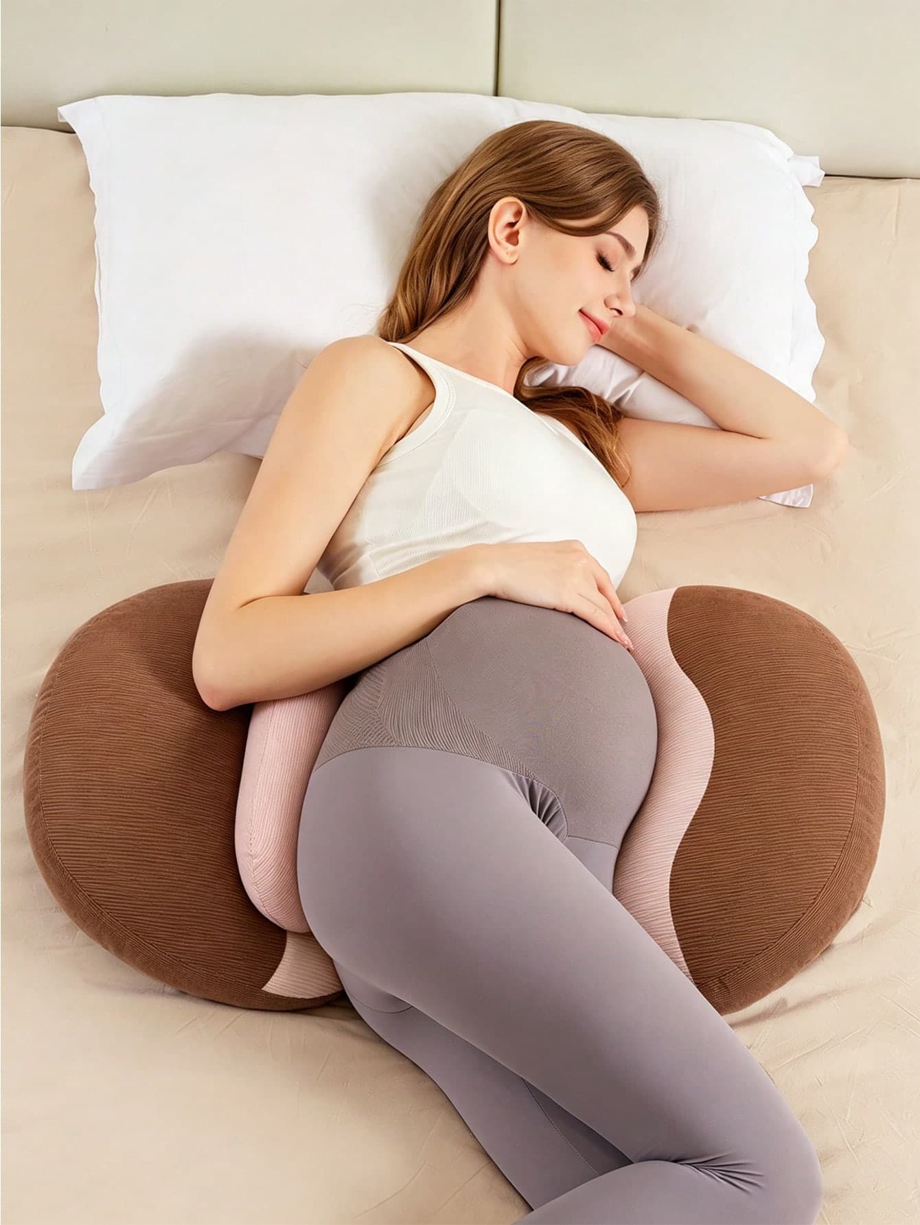 Pregnancy Pillow, Waist Support Side Sleeping Pillow, Belly Support Side Sleeping Pillow, Pregnancy Side Sleeping Waist And Belly Support Shell Pillow, Nursing Pillow, Removable Washable U-Shaped Pillow, U-Shaped Nursing Pillow, Waist Support Pillow, Pregnancy Side Sleeping Belly And Waist Support Pillow