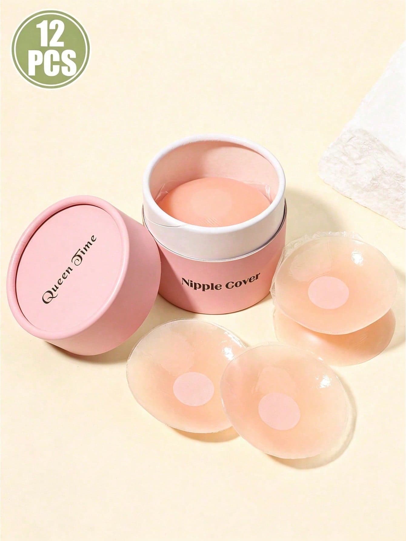 vfvQueen 2/6/12 Pairs Reusable Nipple Covers Gift Box, Silicone Invisible Breast Petals, With Travel Case