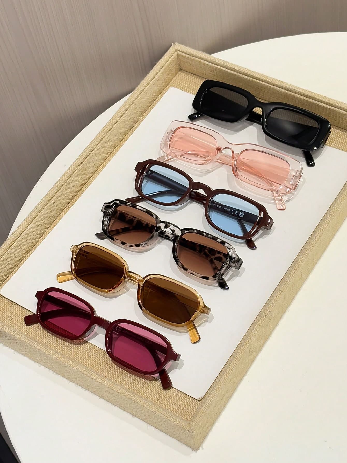 6pcs Women's Plastic Square Frame Fashion Glasses, Large Frame Casual Eyewear Suitable For Beach Vacation And Daily Wear