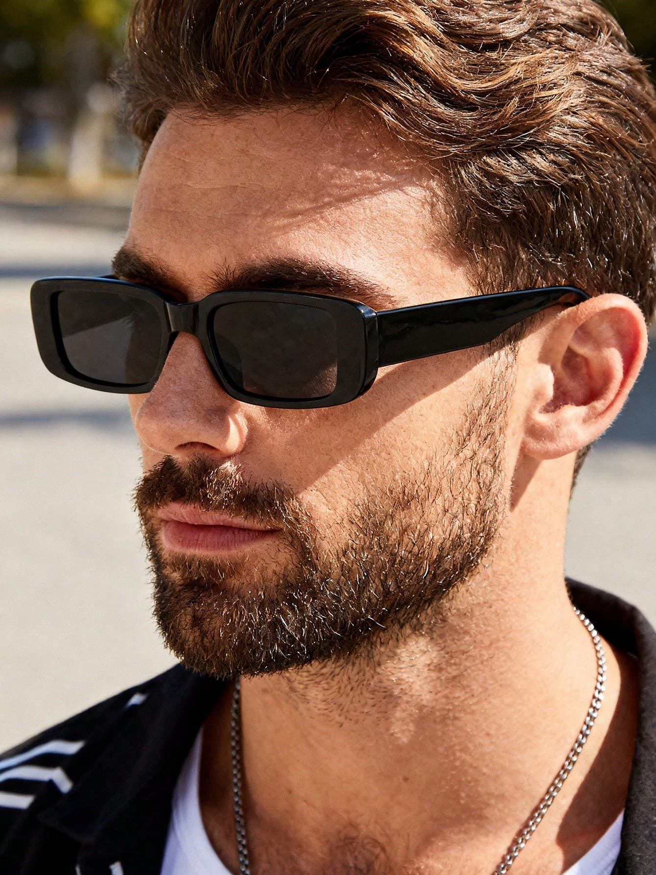 1 Pair Men's Geometric Plastic Frame Street Style Personalized Sunglasses, Travel Beach UV Protection Accessory