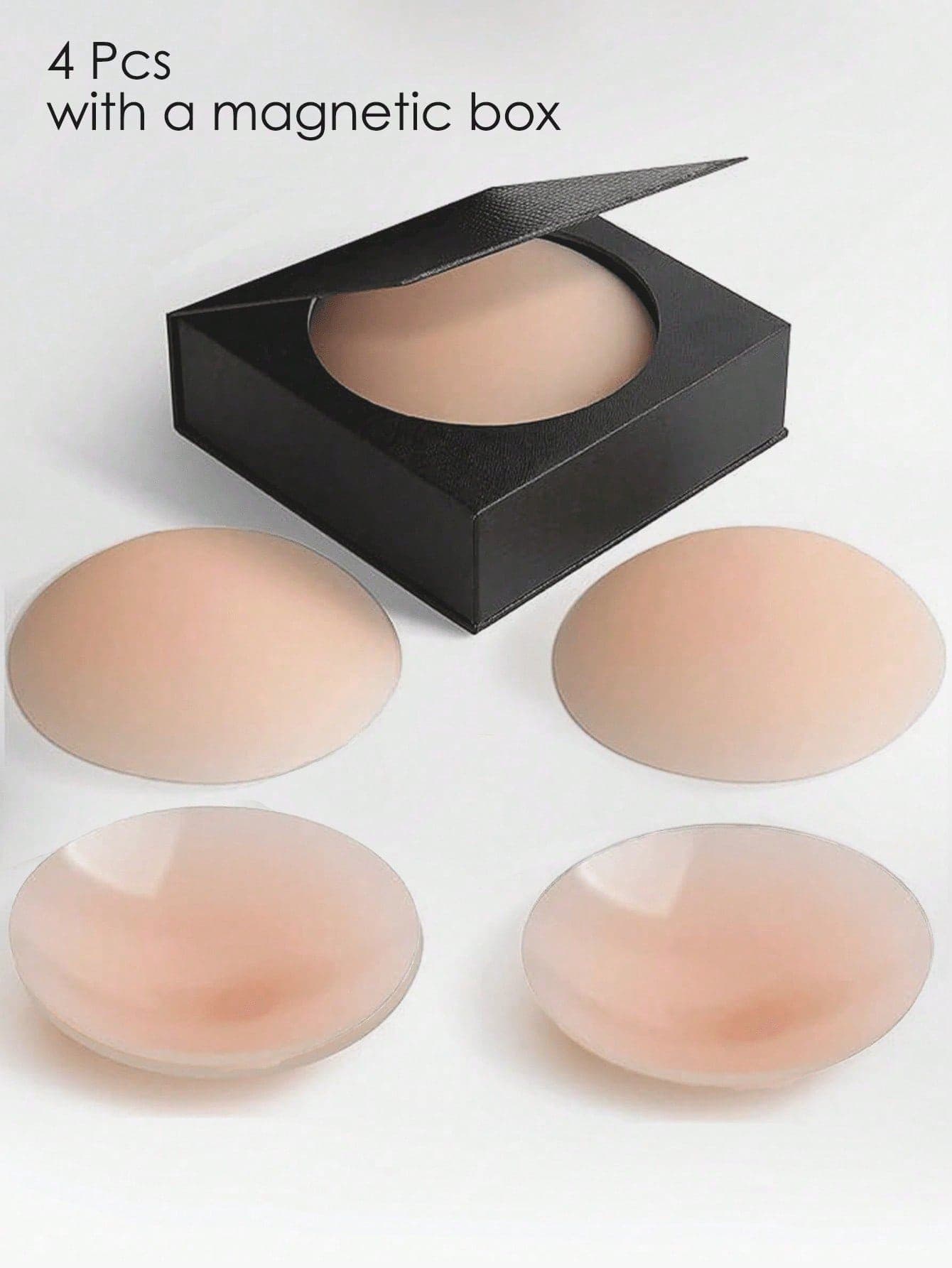 2 Pairs Reusable Invisible Silicone Nipple Covers, Waterproof Adhesive Breast Petals, Suitable For Women's Wedding Dresses, Backless Gowns, Photography And More