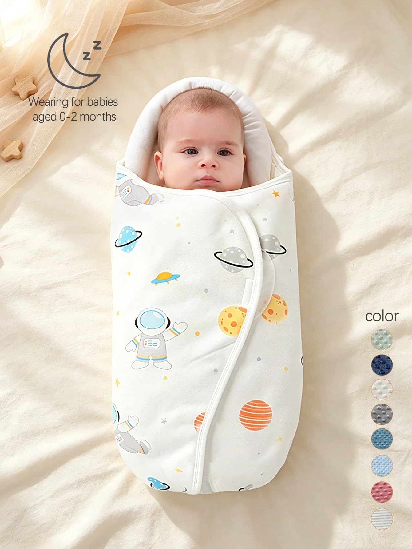 1pc Baby Swaddle Wrap Blanket Suitable For 0-2 Months, Double Layer Spring/Autumn/Winter Swaddle, Newborn Windproof Blanket, Thin Sleeping Bag