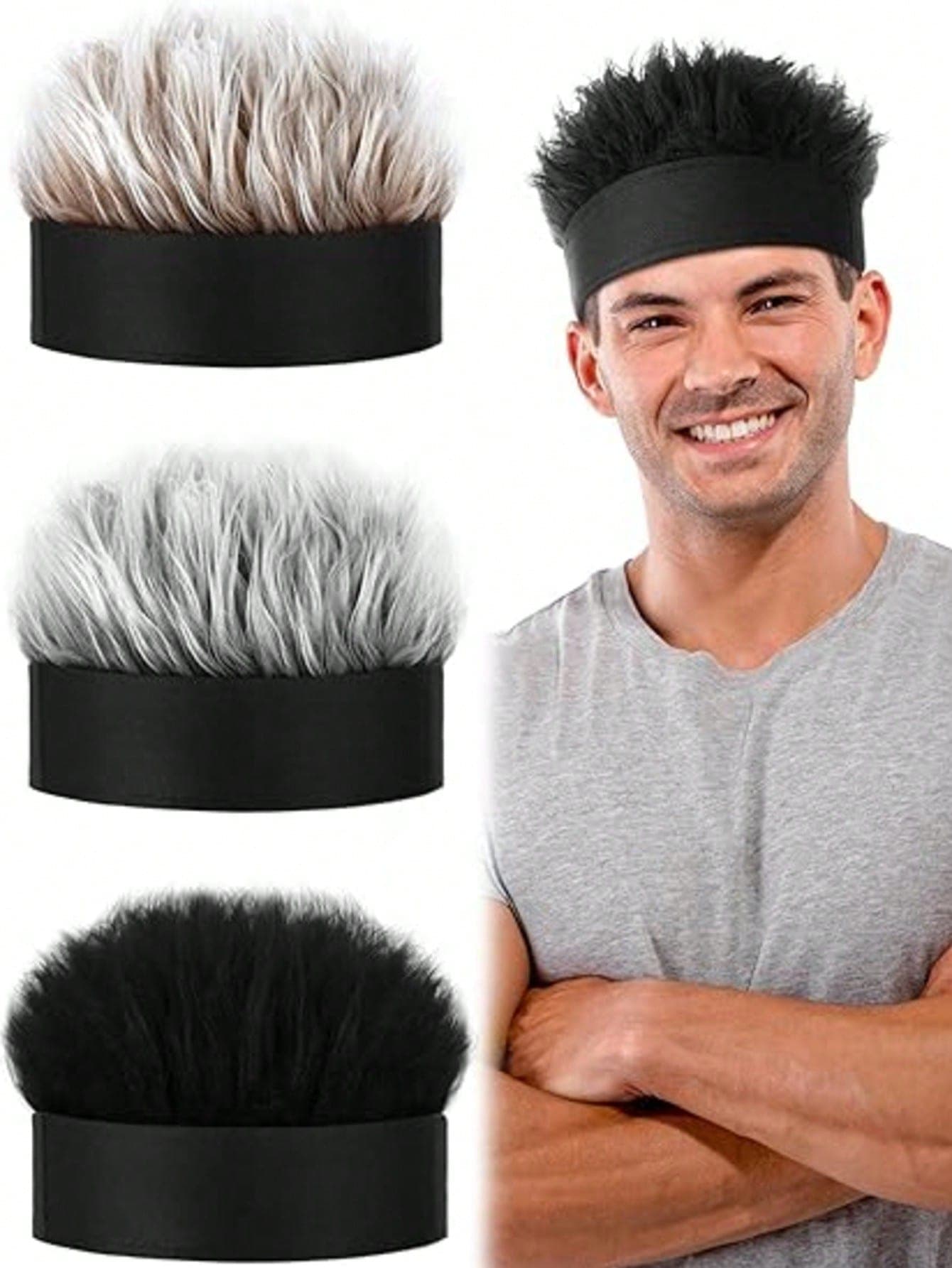 Men's Novelty Spiky Hair Cap, Adjustable Golf Sun Hat With Integrated Wig Design, Elastic Breathable Fabric For Comfortable Wear, Bright Spiky Style, Suitable For Golf, Theme Parties, Halloween Costumes, COSPLAY Role Play, Personalized Practical Gift