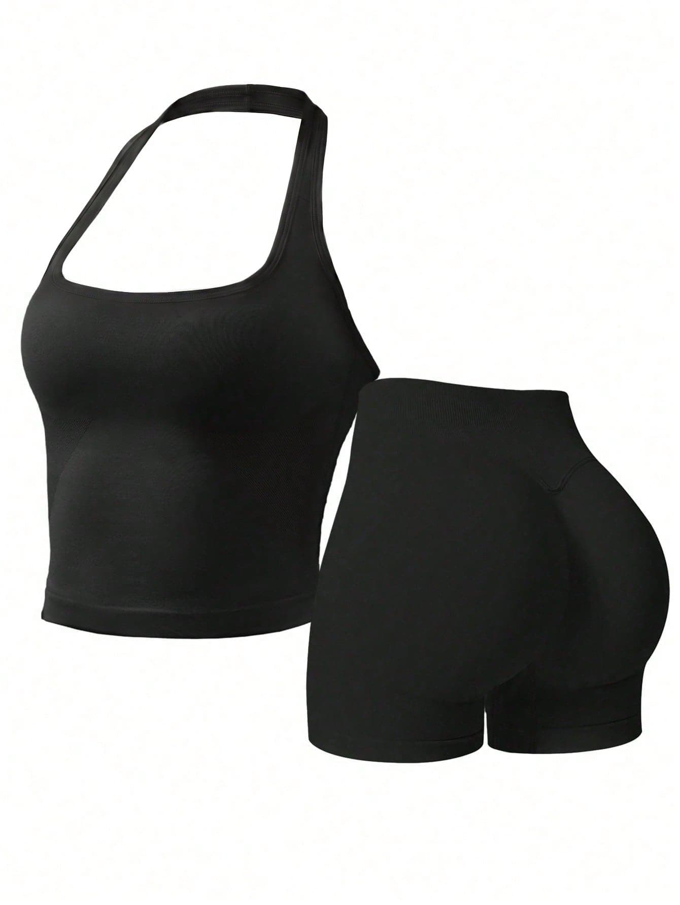 Women's Outdoor Sports Set: Tank Top + Shorts, Versatile For Daily Wear, Slim Fit, Lifting Design, Lightweight & Breathable