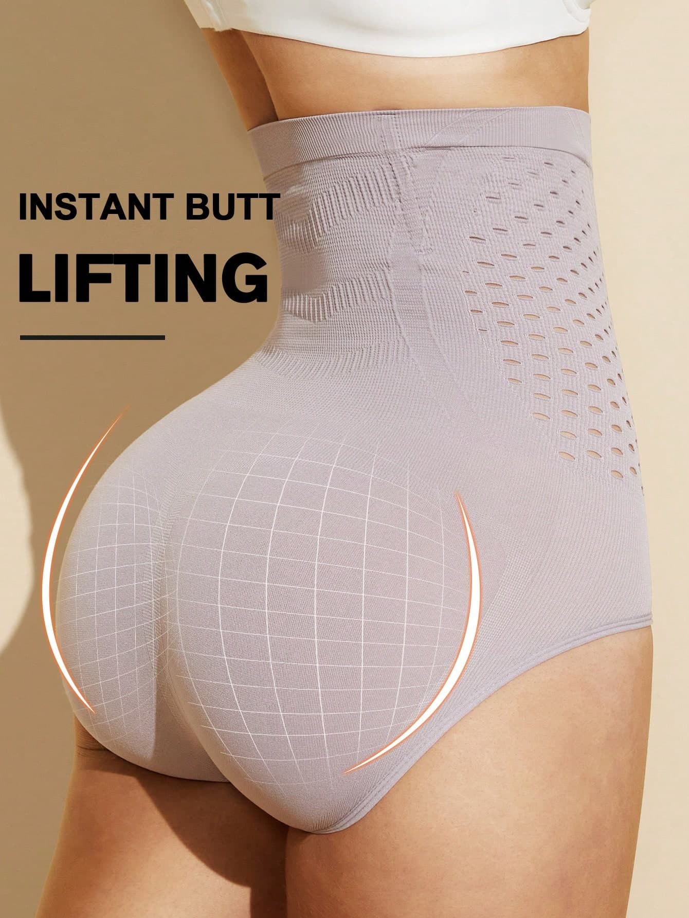 1pc Women's High Waist Seamless Shaping Jumpsuit, Tummy Control Shorts, Flat Belly Shaping Underwear, Shapewear
