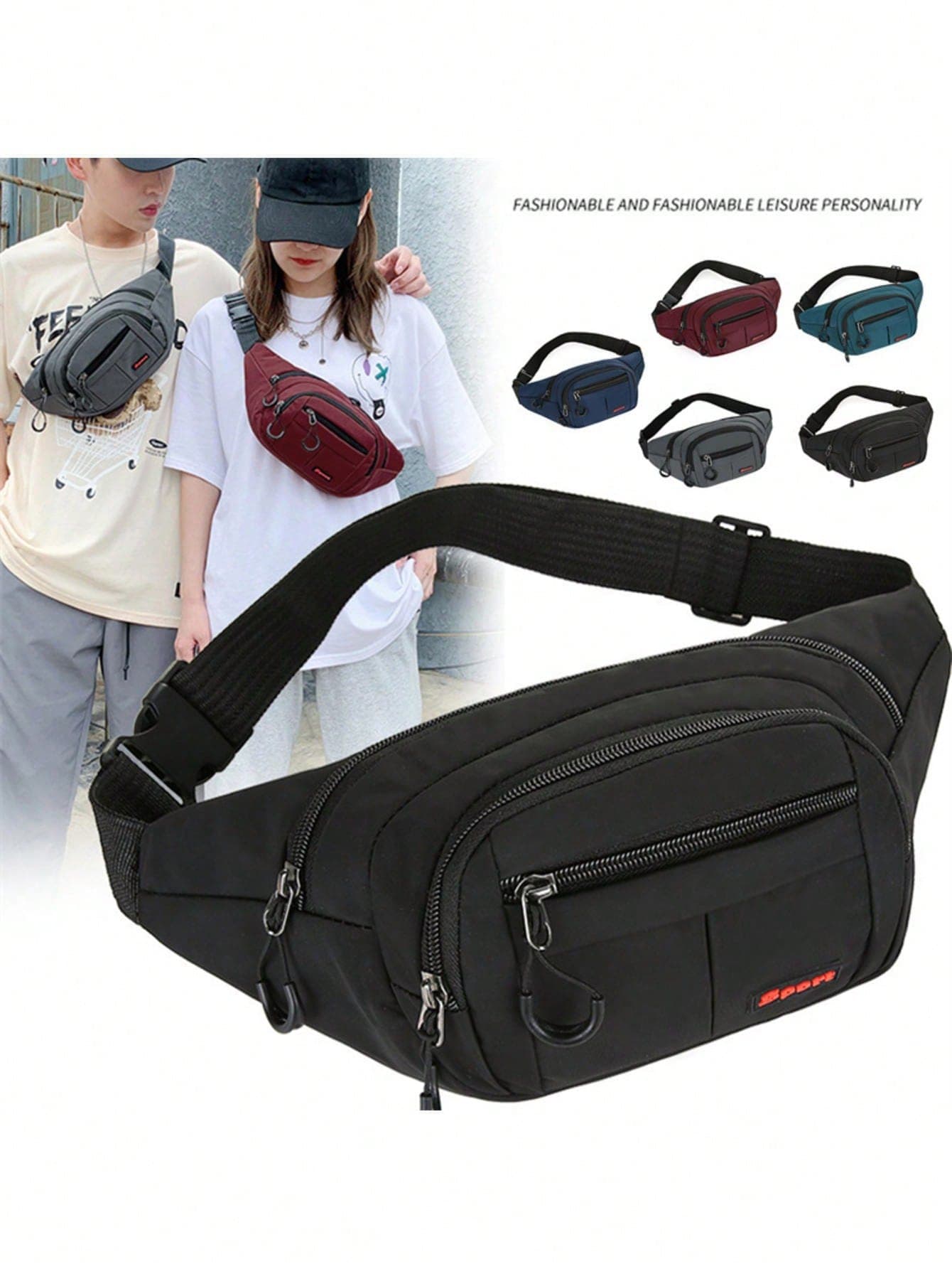 Men Mini Chest Bag Crossbody Sling Bag Lightweight Casual Shoulder Backpack With Front Zipper Pocket For Travel Cycling Sports College Students