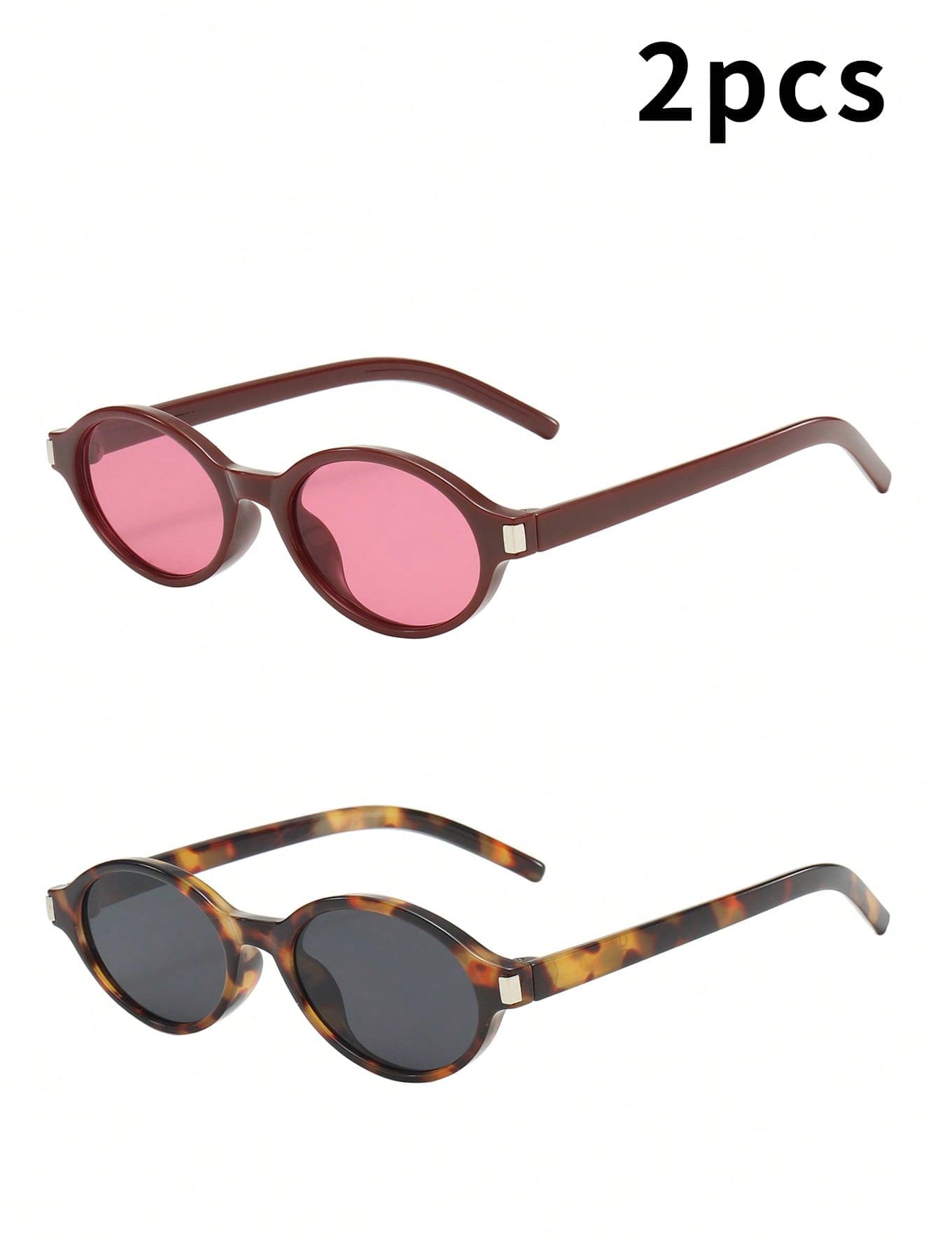 1pc Women's Oval Small Frame High Quality Minimalist Personalized Fashion Glasses, Suitable For Travel, Leisure, Vacation, Party, Beach, Daily Decoration
