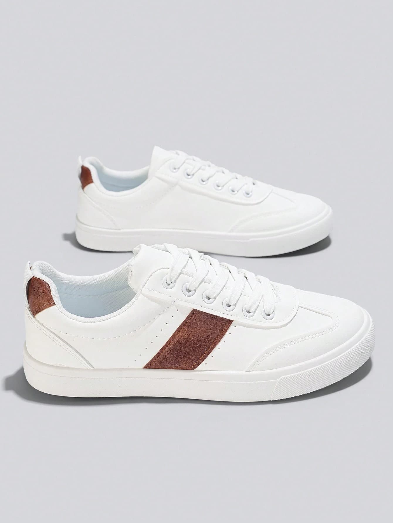 Flipark Men's Fashionable Casual Sports Skate Shoes - Round Toe Lace-Up Design, Comfortable Wear For All Seasons