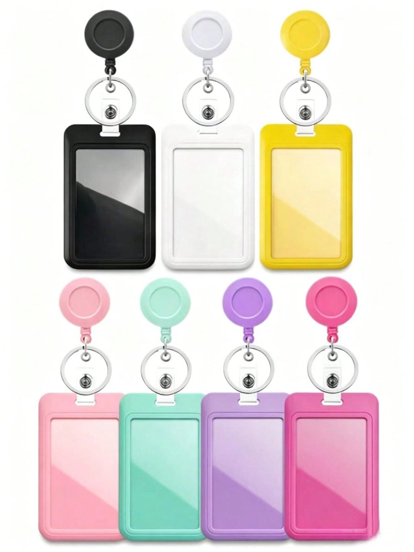 1pc High Quality Colorful Card Holder, Bus Card Holder, Badge Holder, Business Office Credit Card Bank ID Card Study Supplies, Sliding ID Holder With Retractable Badge Reel, Suitable For Office, School ID, Access Card, Driver's License And Pass, Also For Keys, Key Ring And Key Chain, Also As Car Accessory, Bag Charm, Cute Gothic Y2K