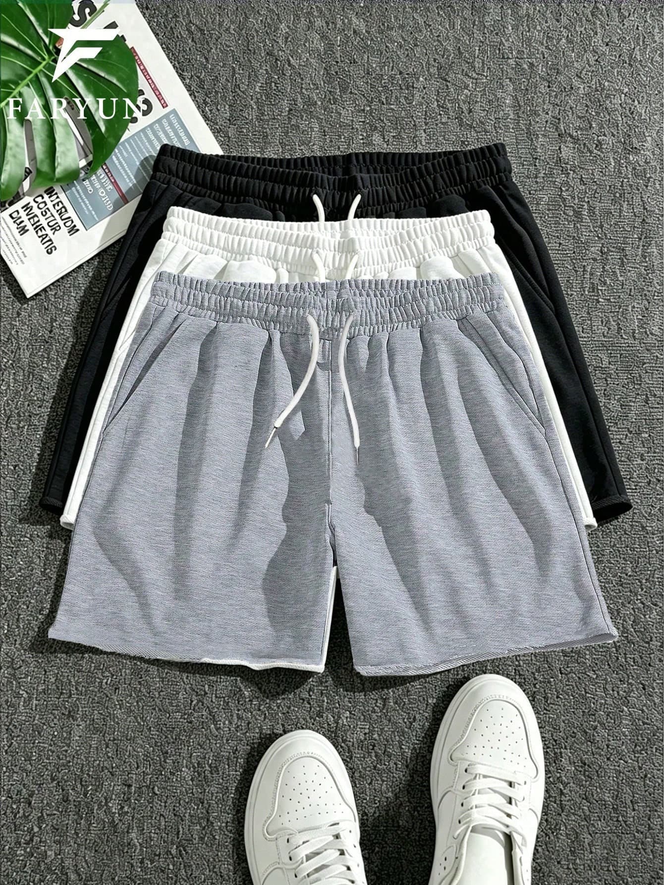 Men's Summer Casual Distressed Drawstring Waist Shorts, Versatile Daily Wear