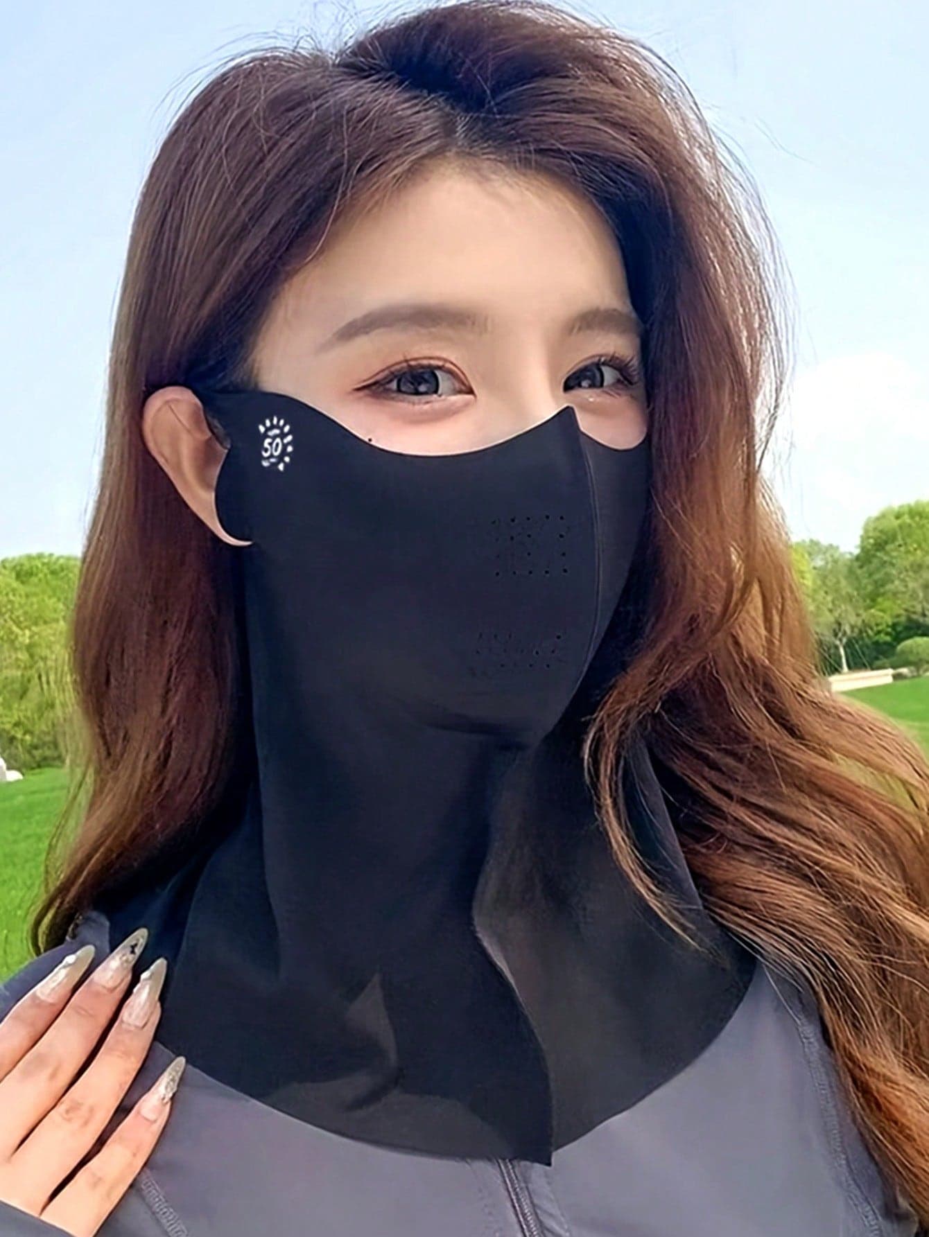 Women's Full Face Sun Protection Mask, Dust-Proof UV Protection Neck Guard, Integrated Facekinny For Driving And Cycling, Ice Silky Fiber Fabric Sunshade Mask, Spring/Summer