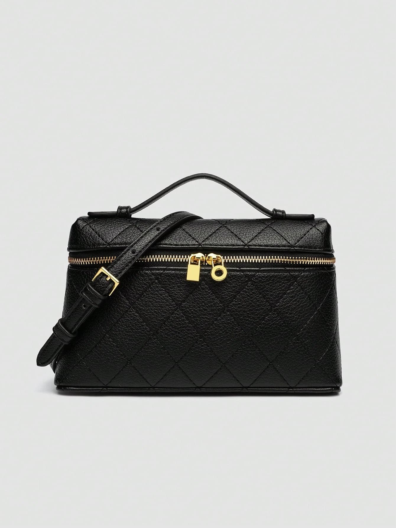 1pc Solid Color Lychee Texture Quilted PU Square Crossbody Bag Small Handbag For Women, Suitable For Daily Fashion Matching, Travel, Shopping, Outing, Party, Elegant Women's Bag, Commuter Bag, Ideal Choice For Valentine's Day, Comfortable And Fashionable, Fashionable Handbag, Personalized Gift Choice, 2025 Accessories, Fashion Style Suitable For All Occasions, Affordable Luxury, Rebel Party Bag, Perfect For Party, Wedding, Ball, Dinner/Banquet, Elegant Women's Bag