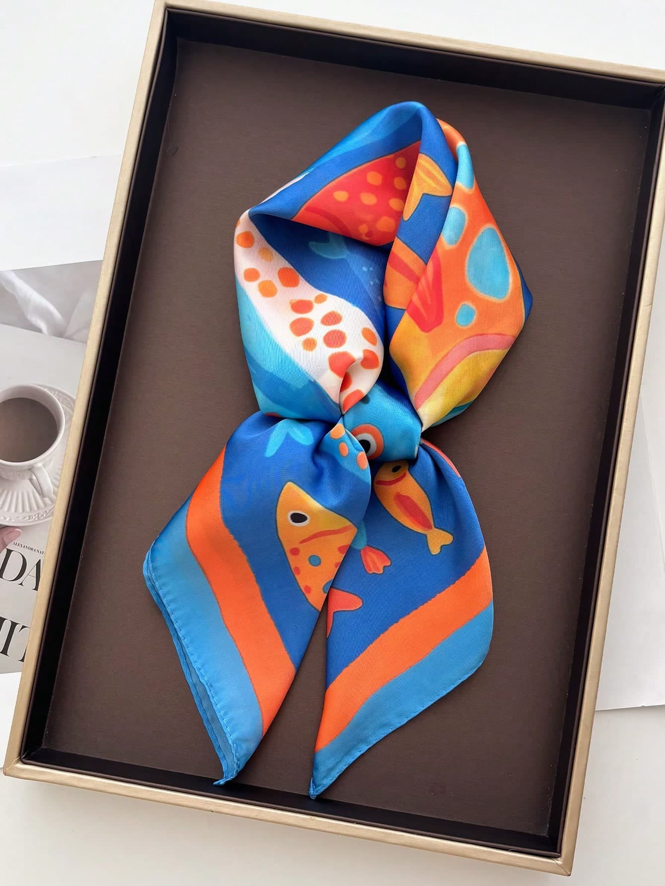 1pc Women's Square Satin Paisley Print Headscarf