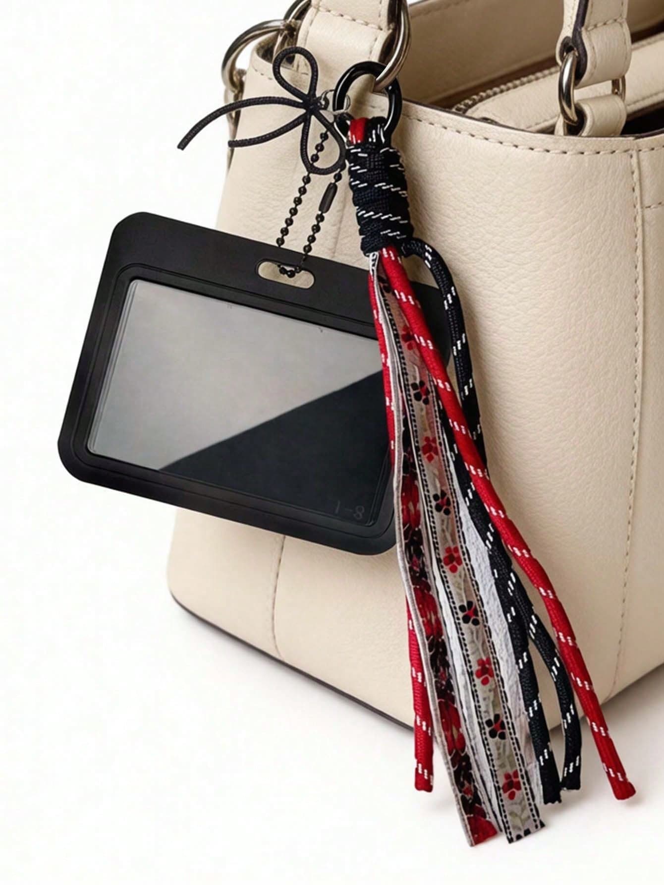 Ins Style ID Card Holder Keychain, Woven Lanyard Card Holder Pendant, K-POP Photo Card Holder, Cute Bow ID Card Holder, Keychain Pendant, Credit Card Holder, Badge Holder, Sliding Retractable Card Holder, Card Storage Bag, Suitable For Women, Students, Professionals, Fans, Unique Birthday Gift, Teacher's Day Gift, Party Gift, Wedding Gift, Back To School Gift