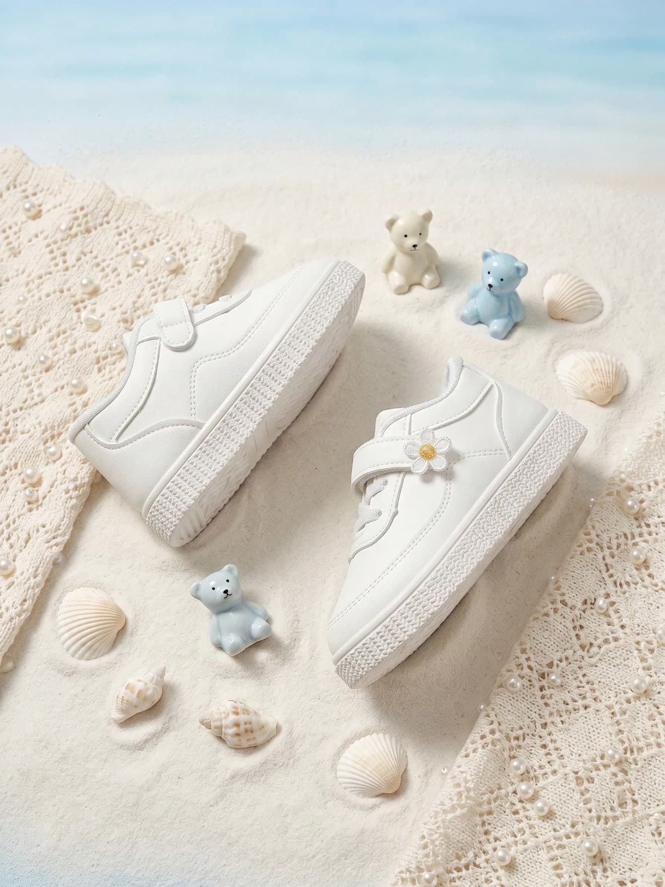 Yue Xiaohua Accessories Children's Pure White Casual Sneakers, Wide Round Toe Design To Protect Delicate Little Feet, Waterproof Leather Upper, Suitable For School, Outings And Various Outfit Scenarios
