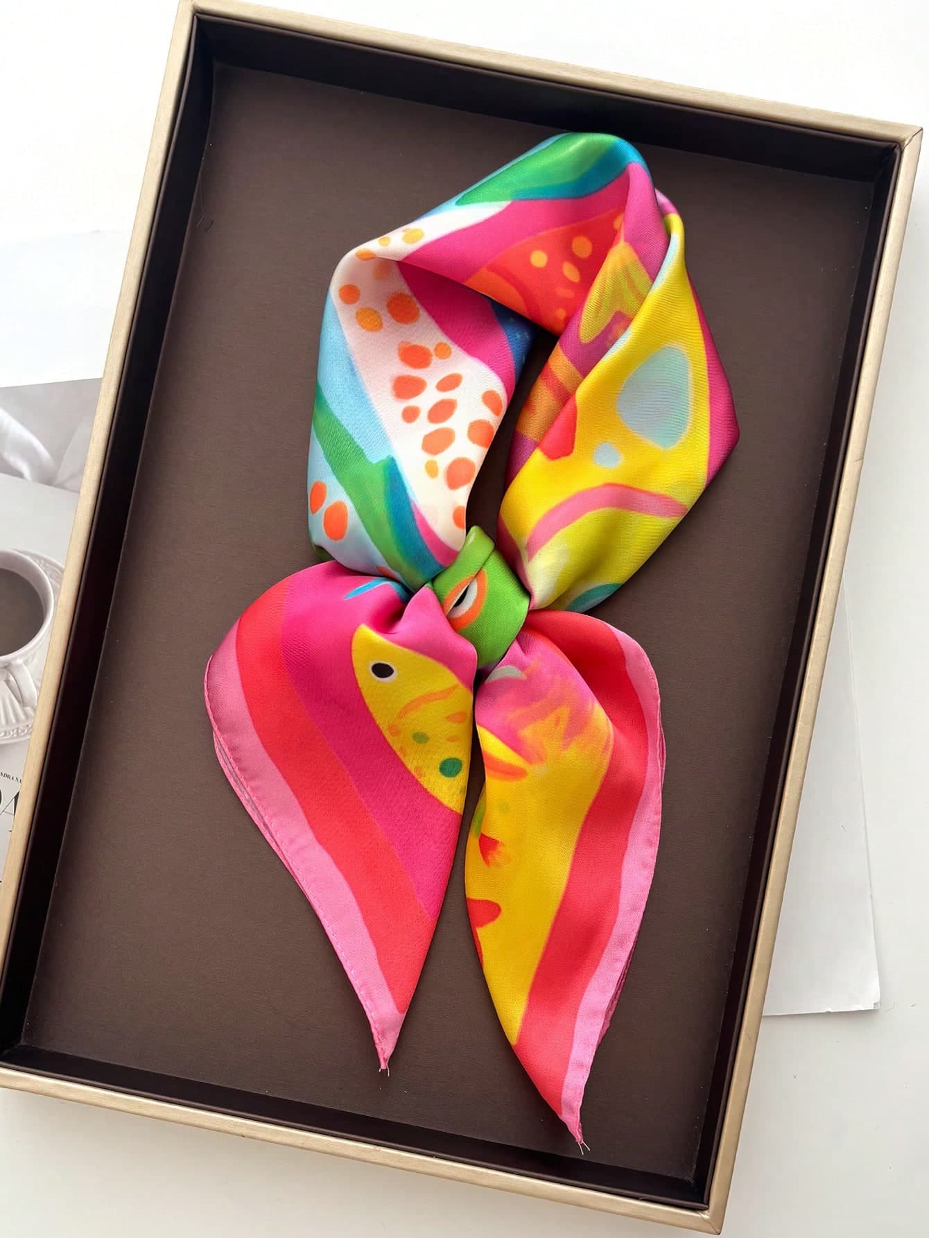 1pc Women's Square Satin Paisley Print Headscarf