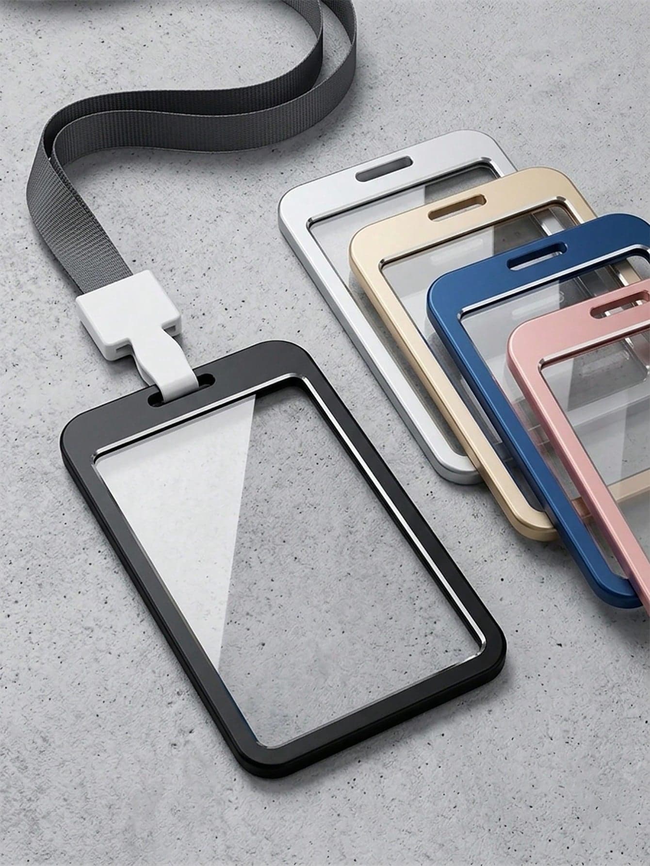 2 Sets Multicolor Aluminum Alloy ID Card Holders With Lanyards, Durable Metal Work Badge Holders, Double-Sided Transparent Window ID Badge Holders, Suitable For Office Staff, Teachers, Nurses, Trade Shows, Back To School, Campus, Events, Etc.