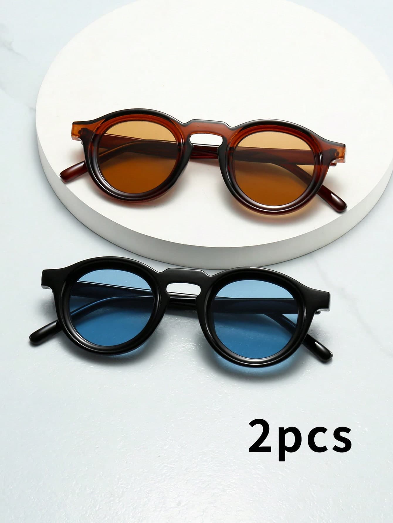1pc Unisex Vintage Round Small Frame Personalized Minimalist Fashion Glasses Suitable For Party, Travel, Vacation, Beach, Daily Wear Decorative Glasses