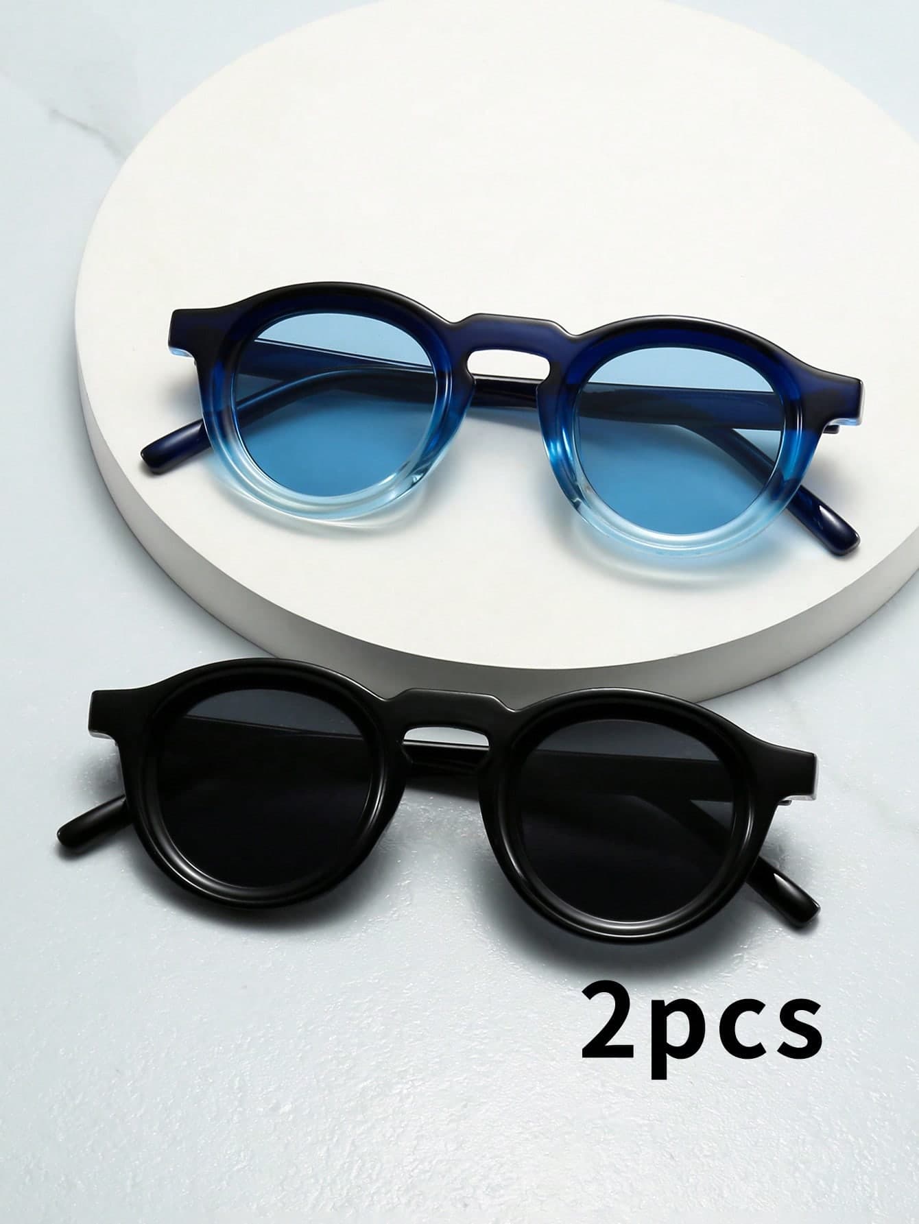 1pc Men's Women's Vintage Round Small Frame Personalized Minimalist Fashion Glasses Suitable For Party, Travel, Vacation, Beach, Daily Decoration