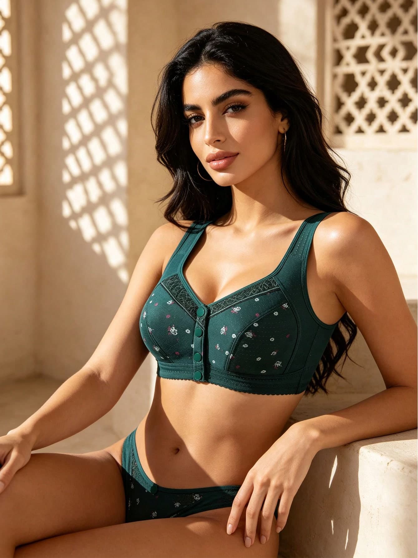 Temptuelle Seamless Wireless Comfortable Front Closure Bra, Women's Lingerie