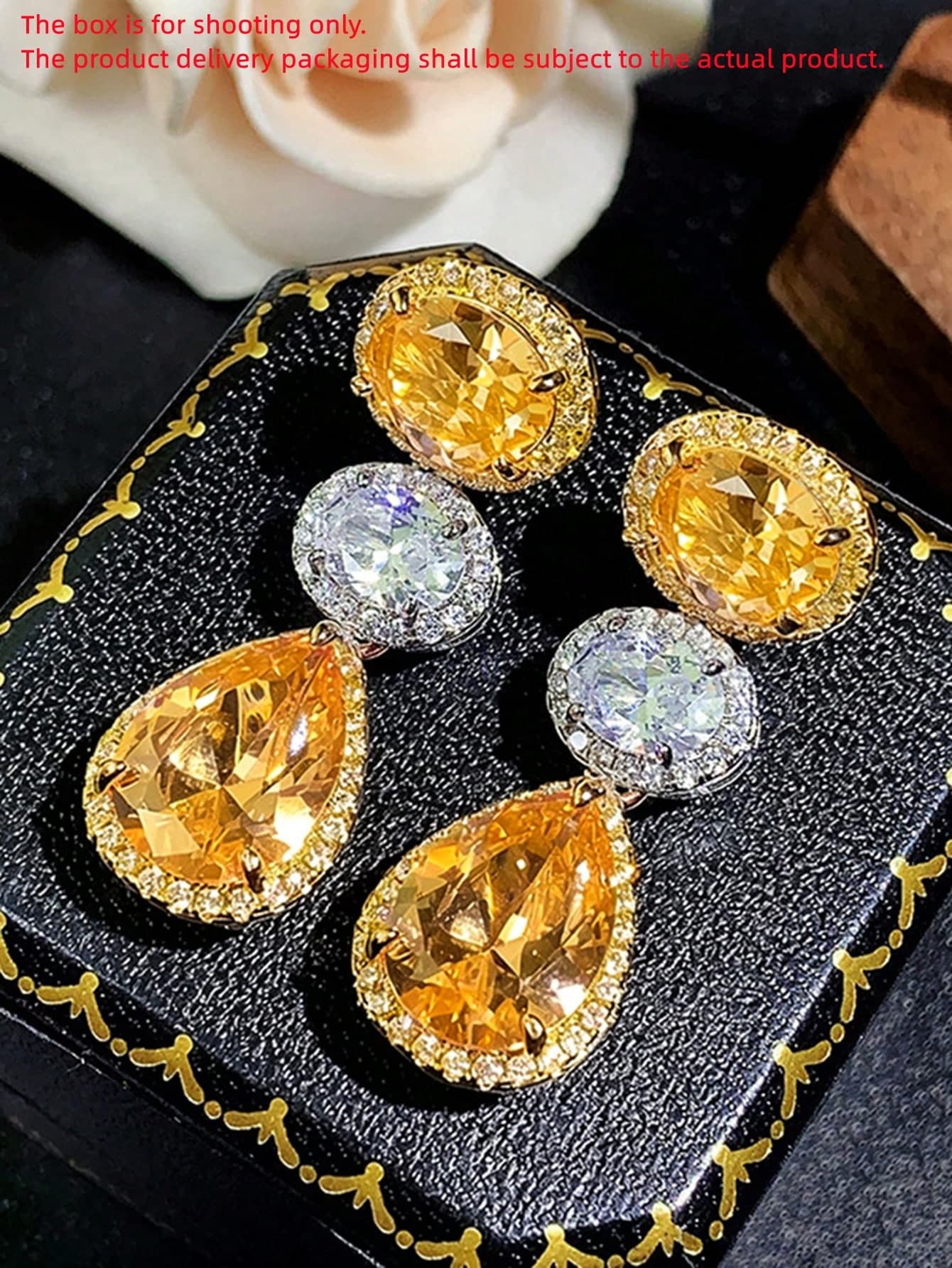 1 Pair Elegant Cubic Zirconia Earrings, Designed For Women, Suitable For Wedding, Engagement, Anniversary Party, Valentine's Day Gift