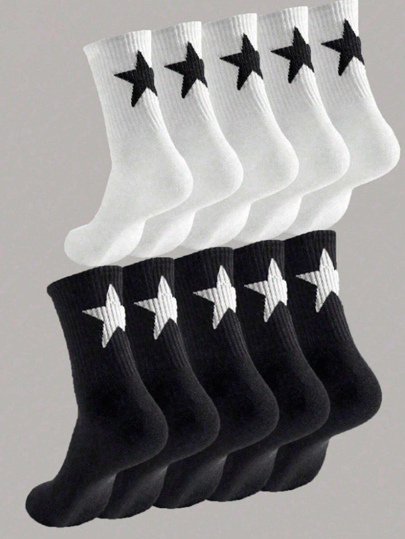 5/10/12/20 Pairs Men's Casual Socks, White Socks, Winter Socks, Black Socks, Outdoor Sports Socks, Daily Wear Socks, Autumn Socks, Men's Mid-Calf Socks, Women's Mid-Calf Socks, Adult Socks, Travel Socks, Solid Color Socks, Women's Socks, Comfortable Breathable Socks.