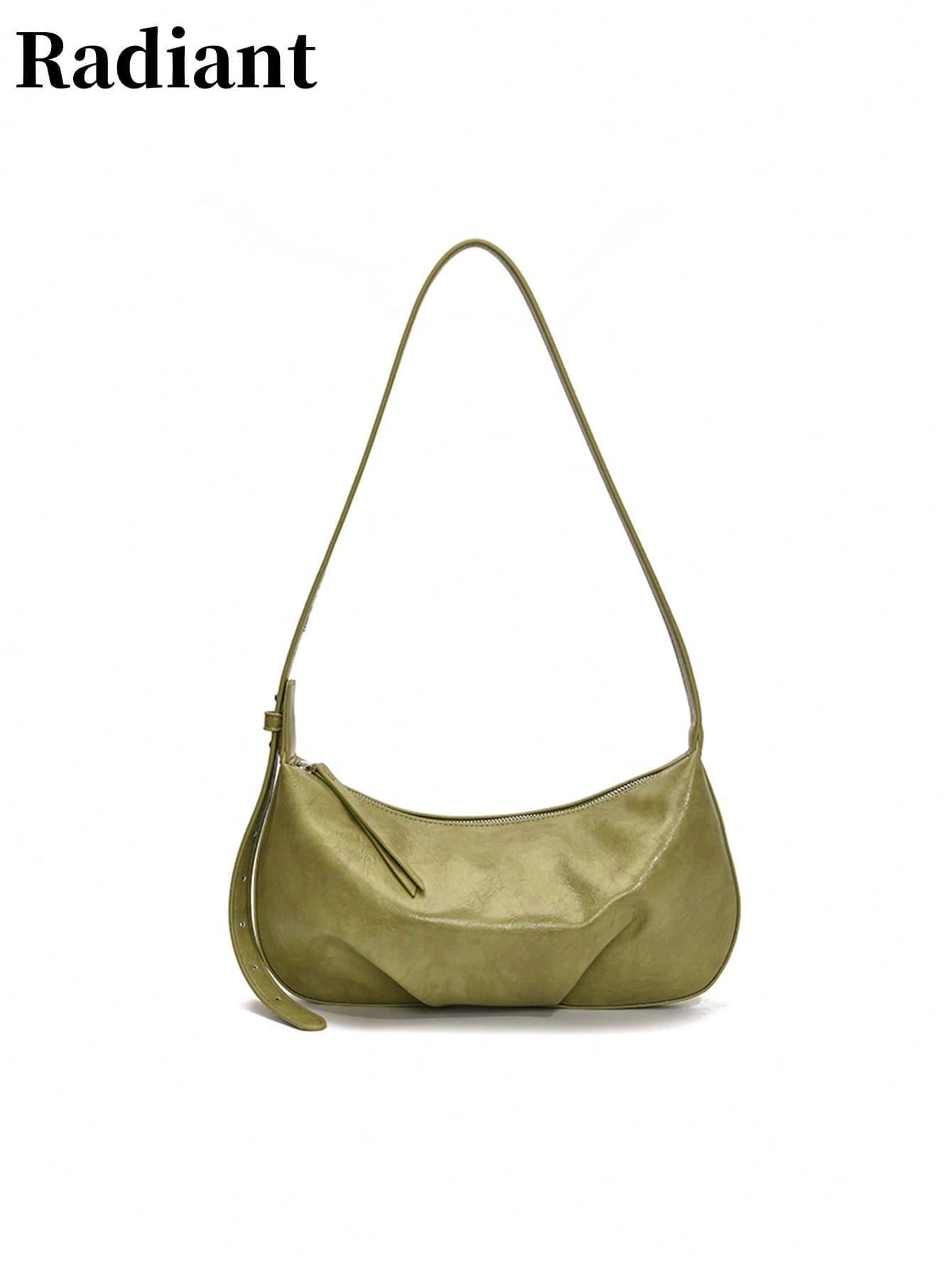 Women's Crescent Hobo Shoulder Bag, Solid Color PU, Adjustable Strap, Minimalist Casual Crossbody Bag, Suitable For Daily Commute And Travel
