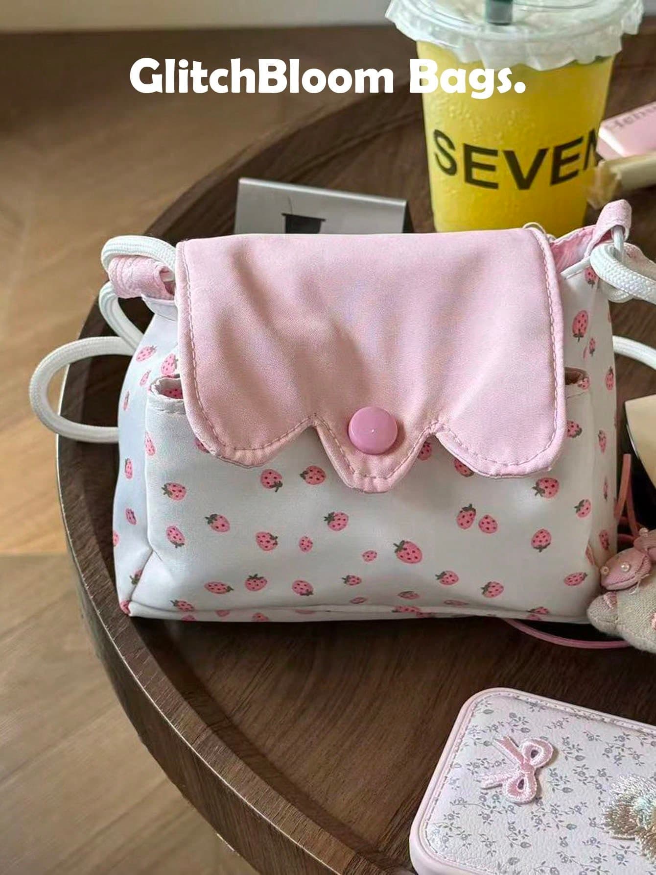 Sweet Pink Polka Dot Cute Shoulder Student Crossbody Bag, Versatile Mini Portable Daily Small Bag For Girls (No Accessories Included)