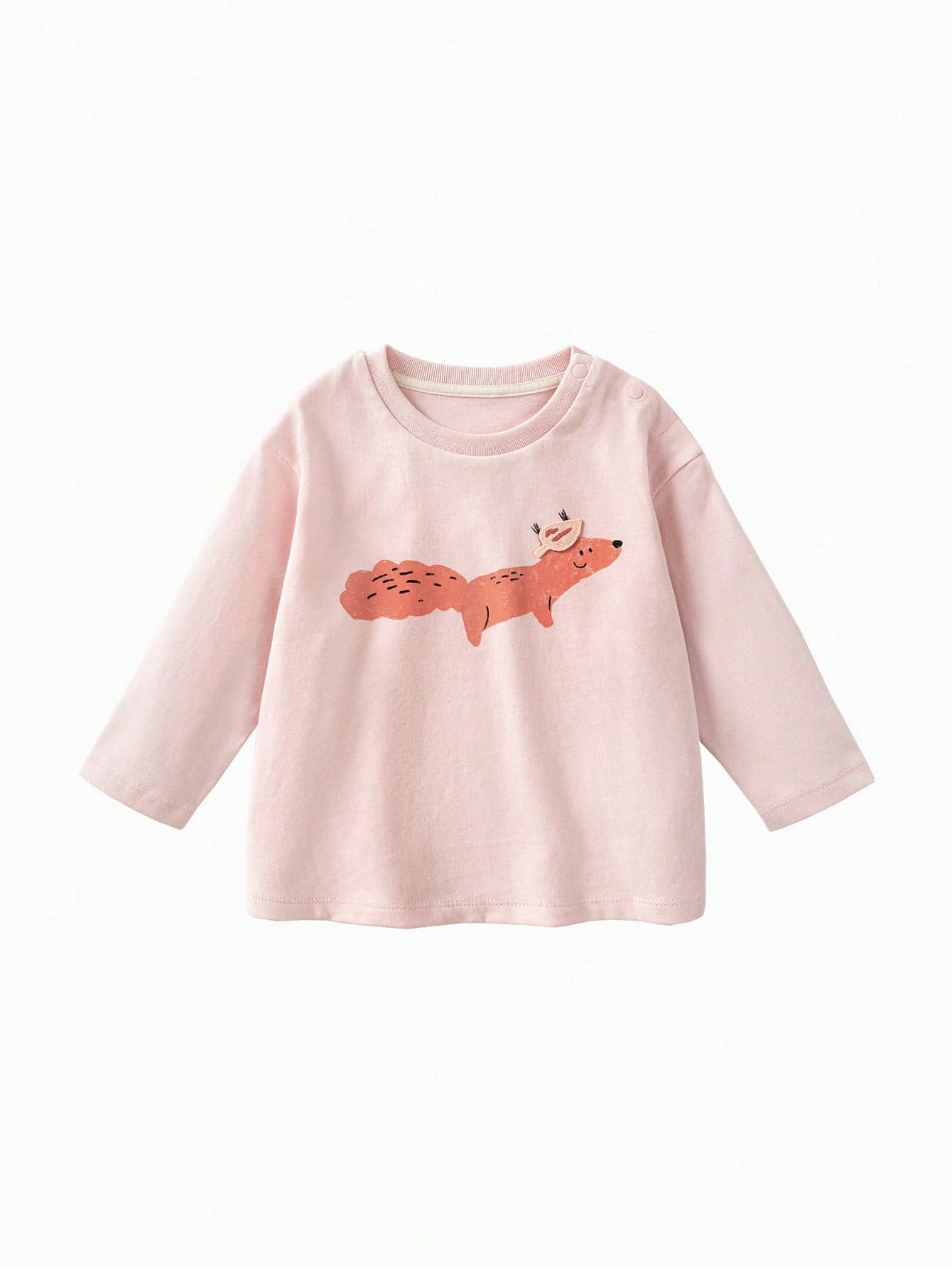 mini bala Young Girl Cotton Brushed Soft Long Sleeve T-Shirt Cute Print Comfy Base Top 2026 Autumn New Arrival