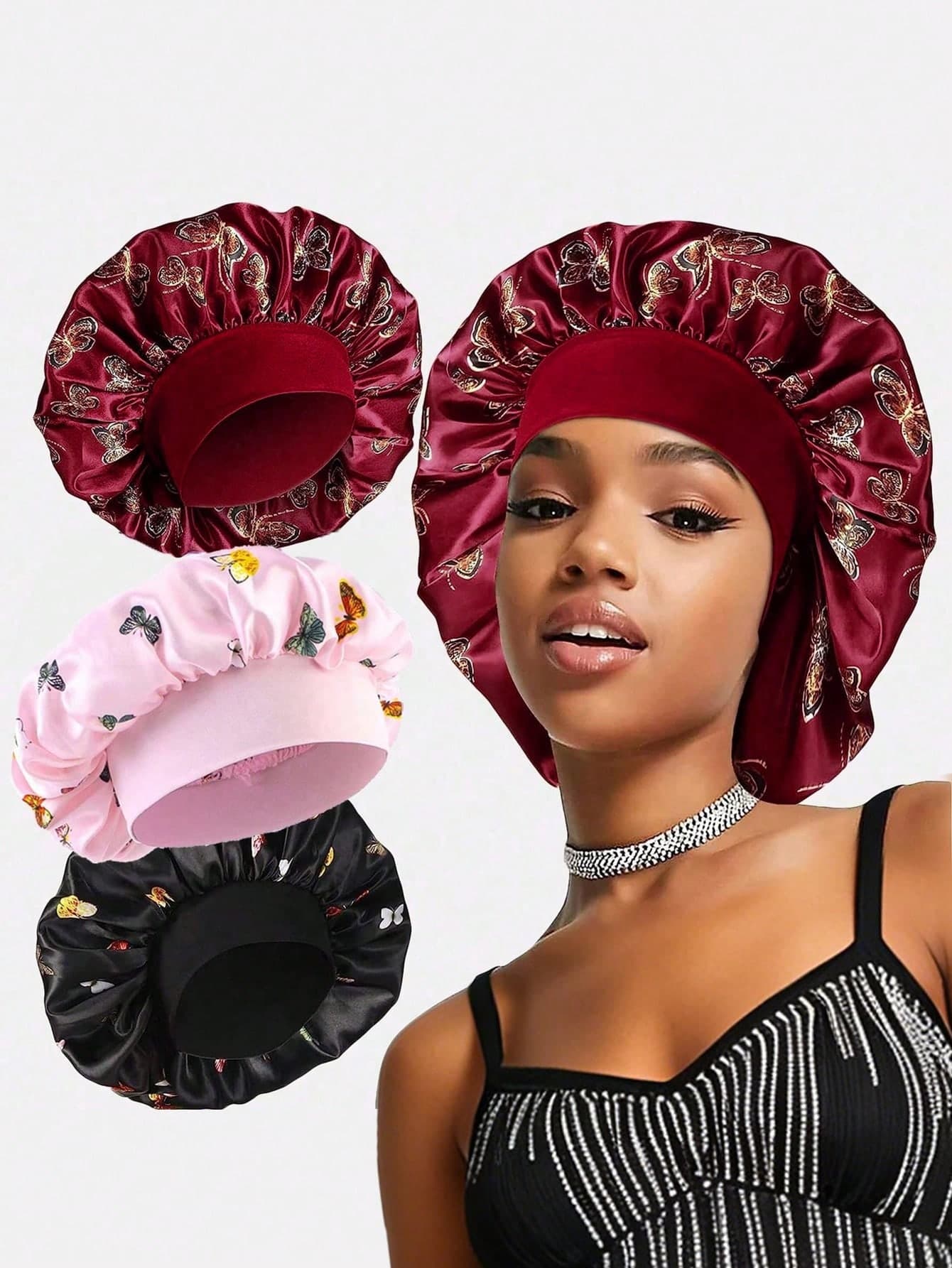 3pcs Women's Multi-Color Wide Band High Elasticity Headband Sleeping Cap Chemotherapy Hat Hair Protection Hat Suitable For Daily Use