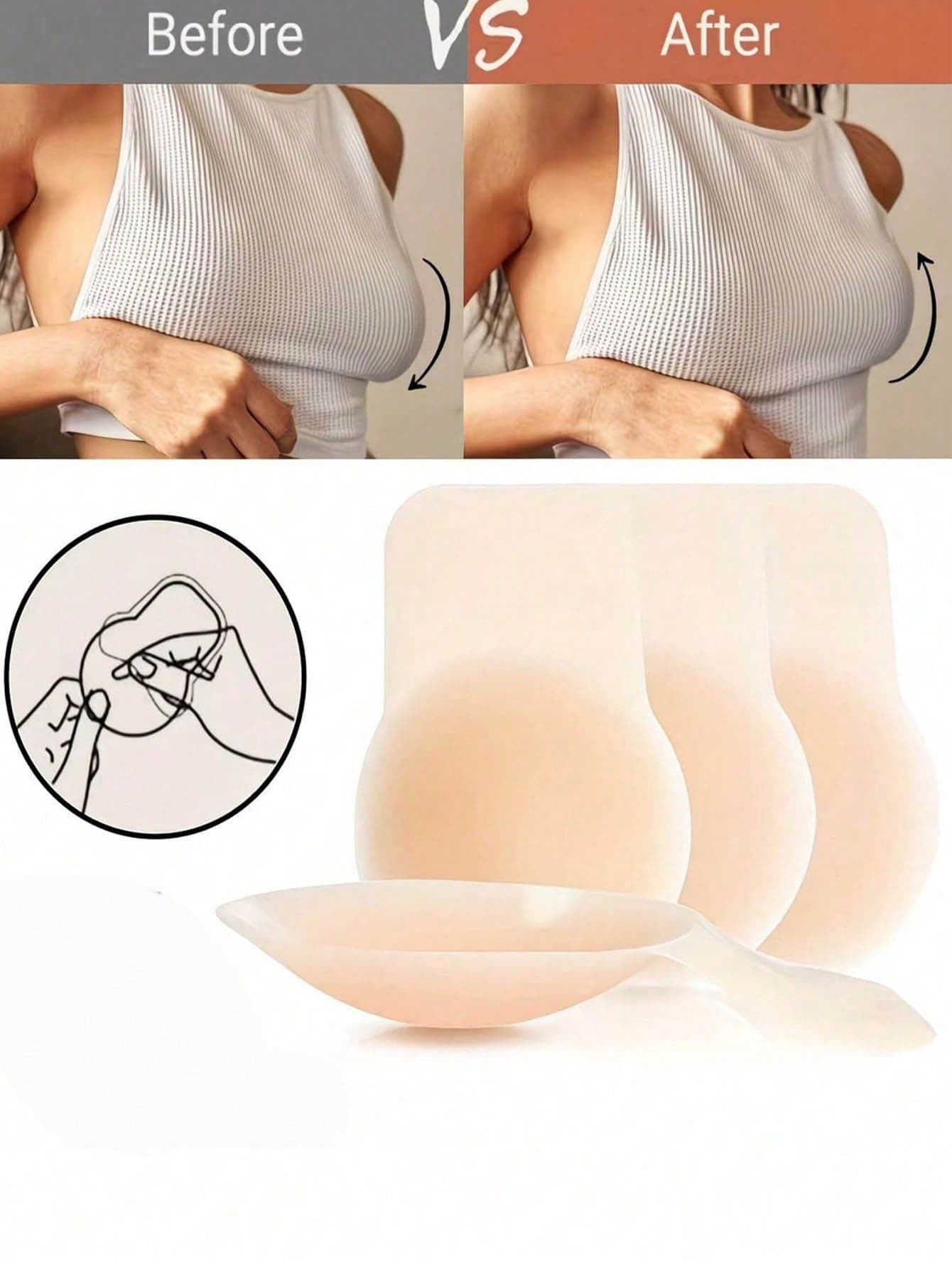 1/2/6pcs Invisible Self-Adhesive Breast Lift Tape, Long-Lasting Lifting And Shaping, Suitable For Wedding Occasions, Daily Wear And Backless Dresses