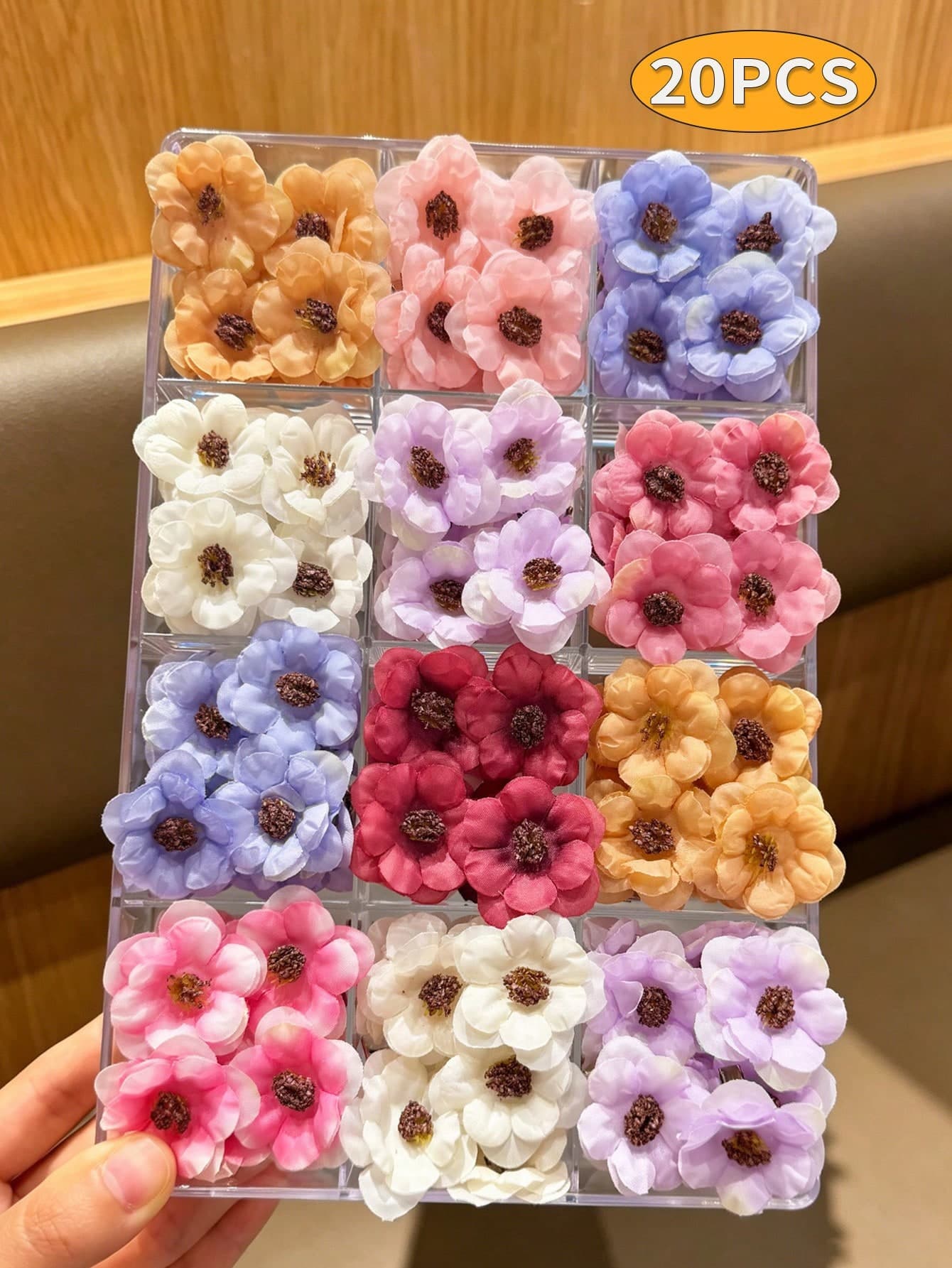 20pcs Cute Flower Shaped Hair Clips, Macaron Pastel Color Side Clips For Fixing Loose Hair, Fairy-Like Versatile Hair Accessories For Vacation Photos, Daily Outfits And Girls