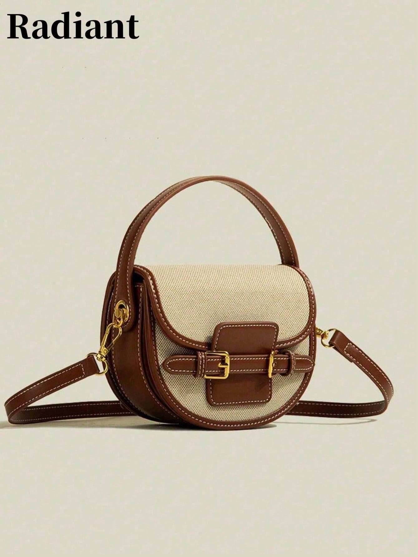 High-Quality Saddle Bag, Vintage Stitching Handbag, 2025 New Casual Versatile Crossbody Bag
