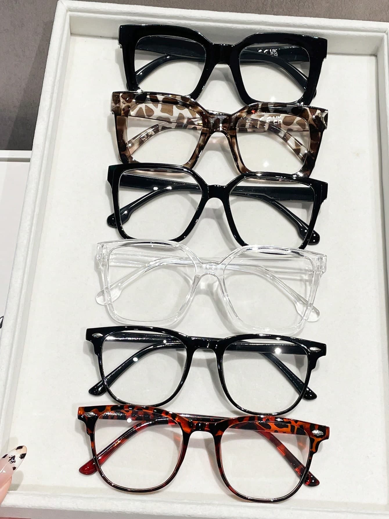 6pcs Boho Bohemian Minimalist Fashion Square Frame Glasses With Studs Decor, Versatile Women's Glasses Set For Daily Wear, Party, Street Style, Summer Essential, Casual, Business, Date, Outdoor, Y2K