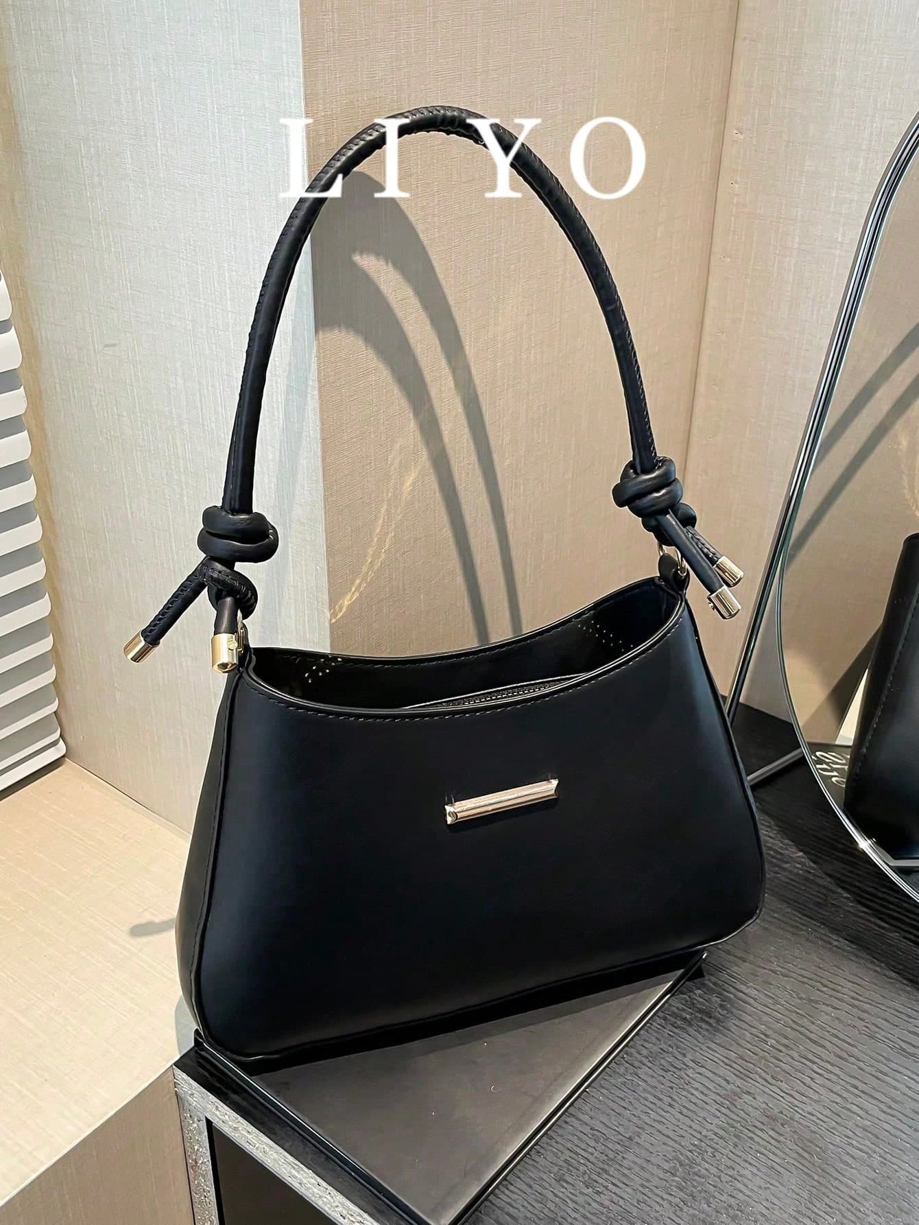 Fashionable Minimalist Women Shoulder Bag, Popular Underarm Bag, Contrast Color Black And White, Cross-Body Handbag