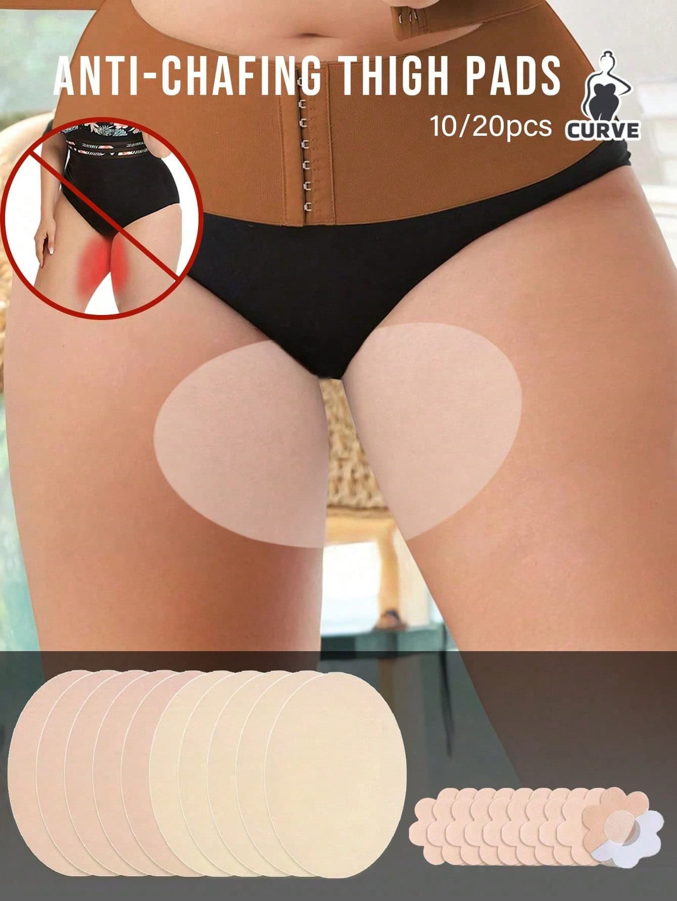 10/20-Pack Disposable Non-Woven Anti-Chafing Thigh Patches – Invisible, Sweat-Resistant, Soft, And Breathable Protection