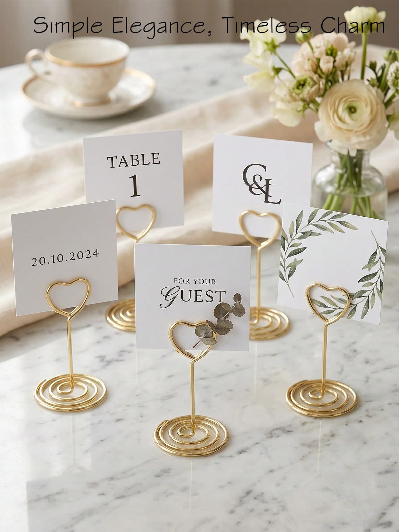 1/5/10pcs Elegant Gold Butterfly Photo Frame Clips, Photo Holders, Table Number Holders, Business Card Holders, Suitable For Wedding Centerpieces, Graduation Parties, Birthday Parties