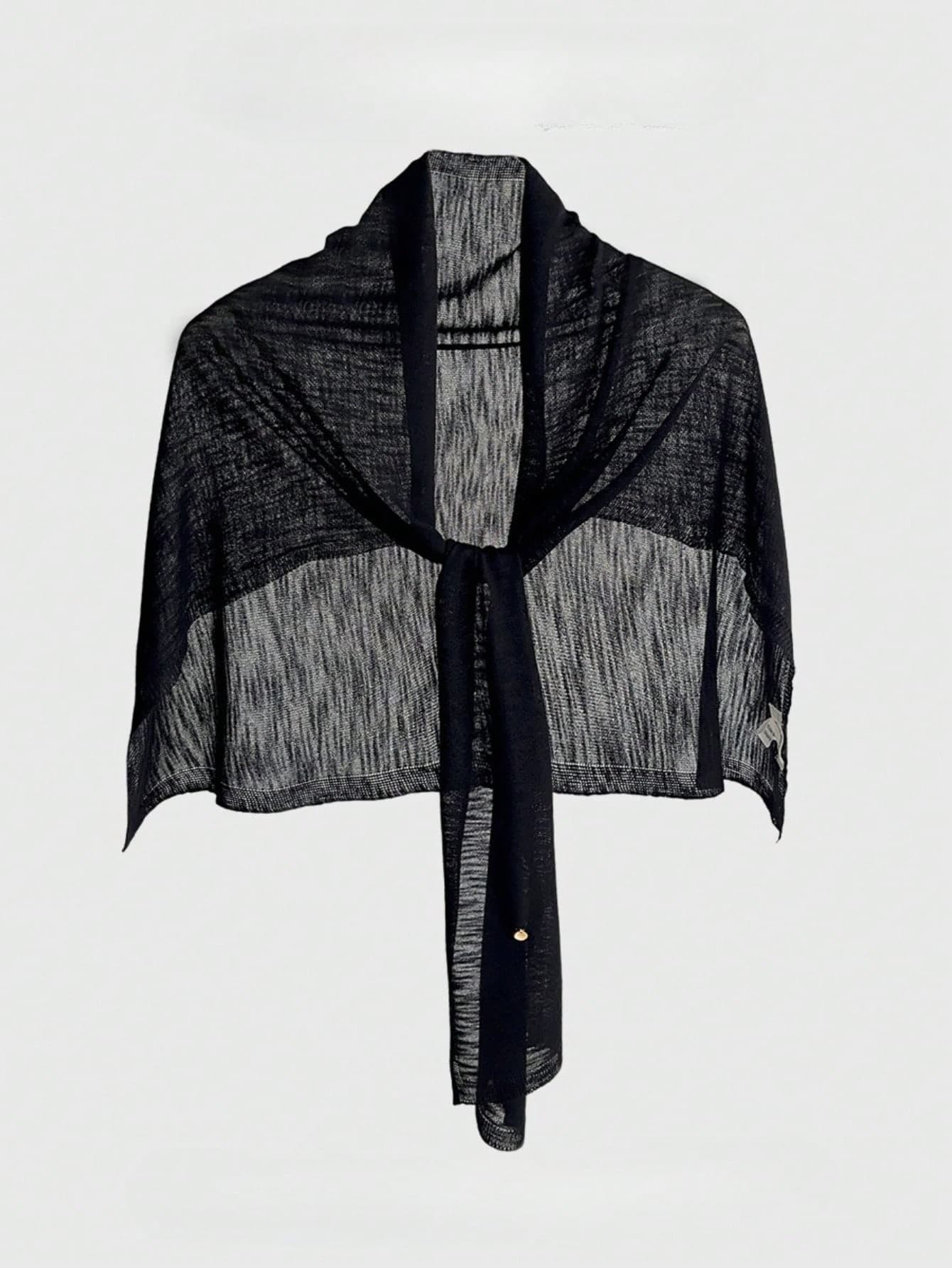 1pc 2026 Thin Solid Color Knitted Elegant Casual Shawl Women's Summer New Style Minimalist Outerwear Breathable Versatile Large Shawl Sun Protection Neck Protection Daily Wear