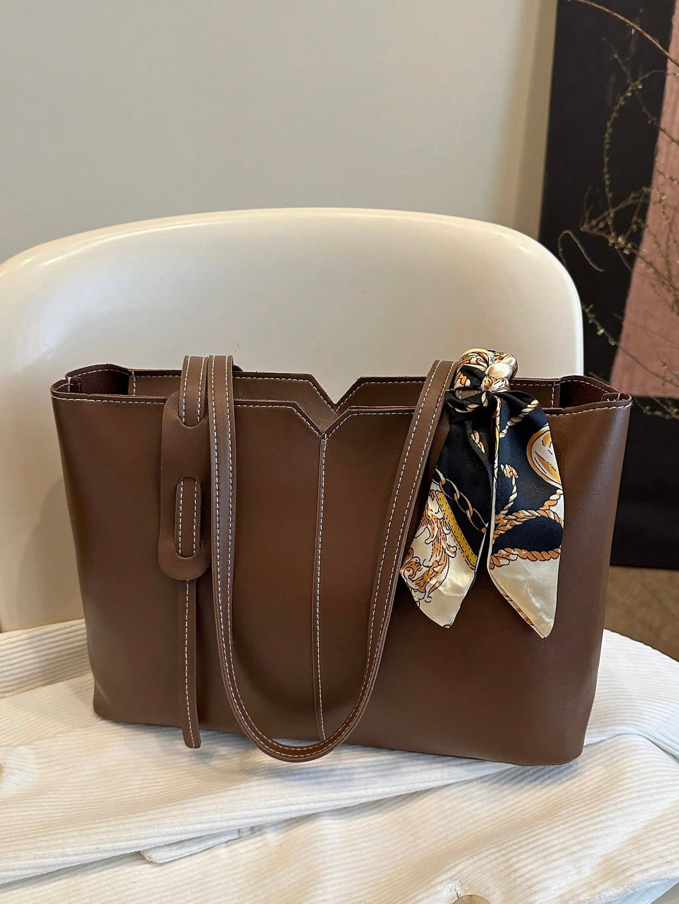New Luxury Solid Color High-End Versatile Women's Shoulder Tote Bag