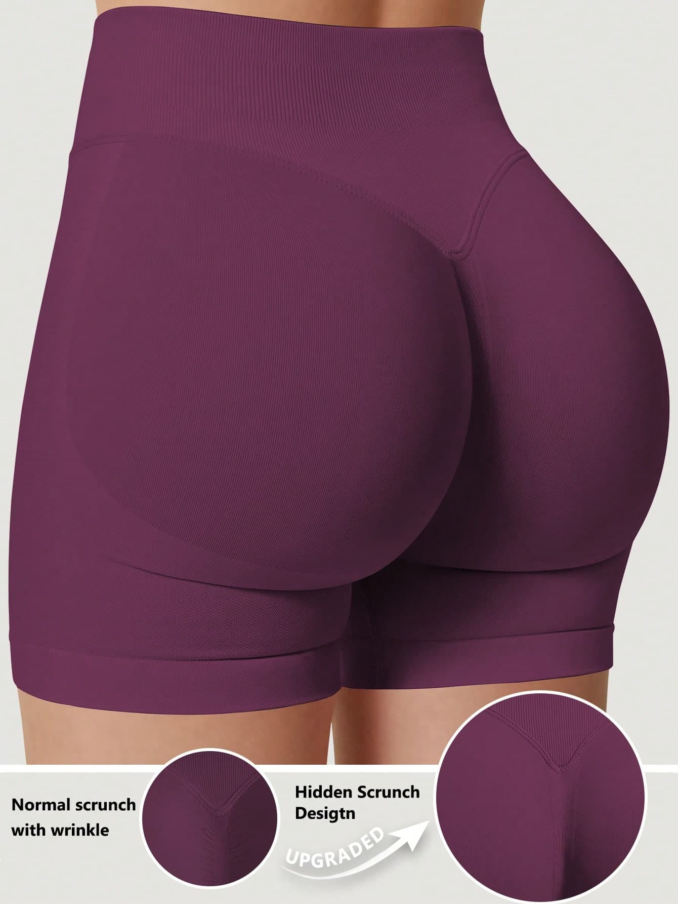 Seamless High Waisted Butt Lifting Workout Shorts For Women, Tummy Control No Front Seam Squat Proof 4 Way Stretch Gym Yoga Biker Shorts, Sports