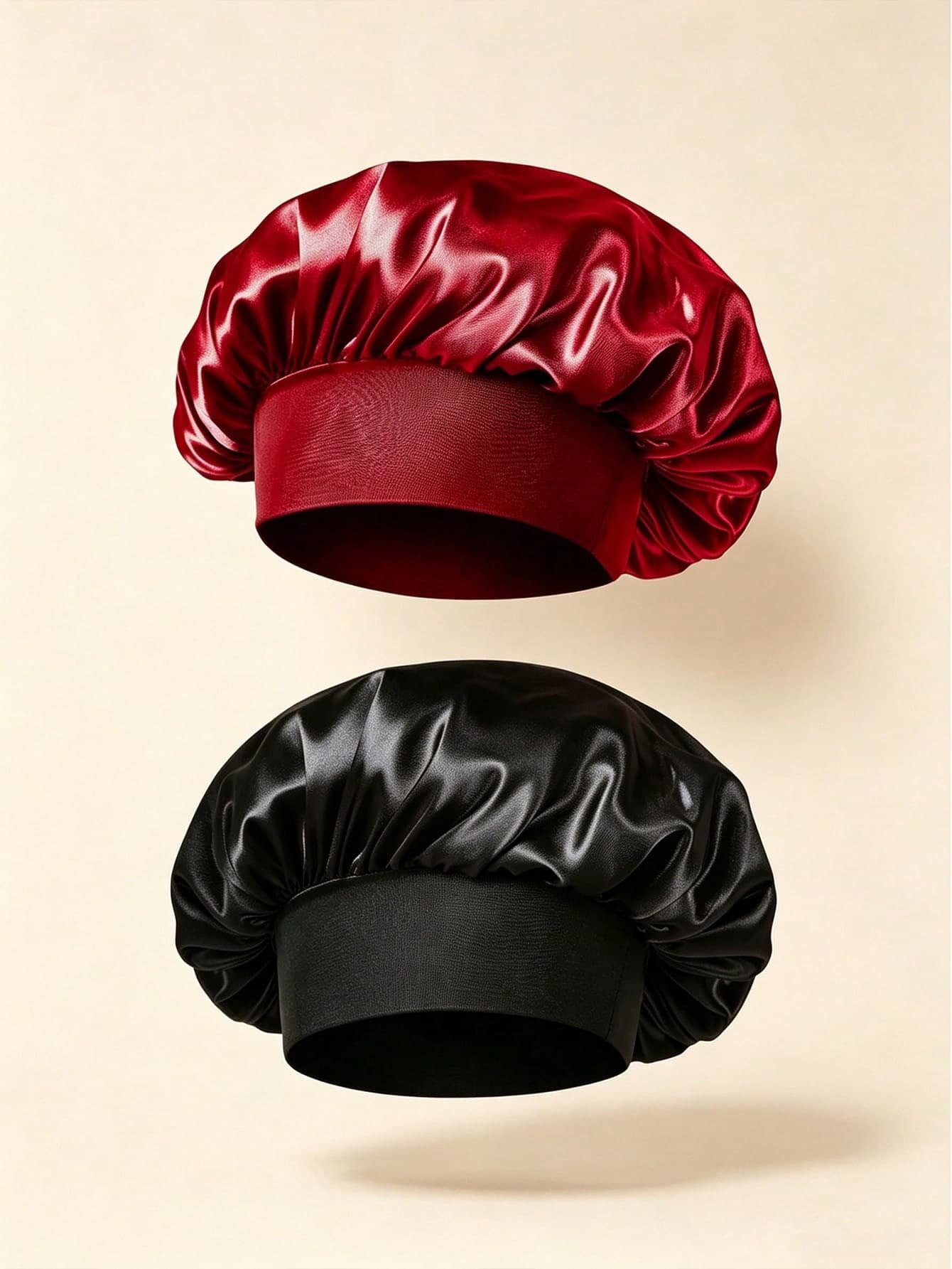 1/2pcs Silk Sleep Cap, Satin Hair Bonnet, Women's Wide Brim High Elasticity Cap, Silk Satin Sleep Cap, Premium Satin Hair Care Cap, Curly Hair Silk Headband