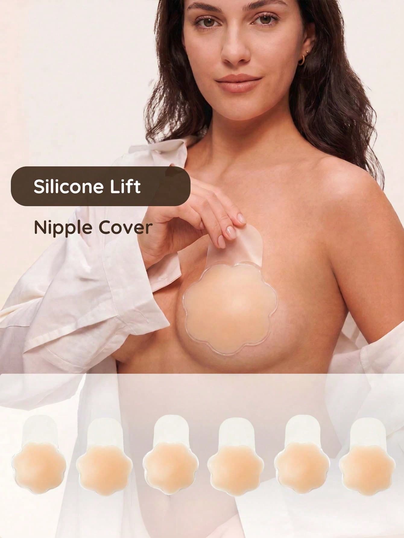 Reusable Seamless Silicone Nipple Covers, Invisible Breast Lift Tape, Nipple Pasties, Sticky Bra For Small Bust, Backless, Strapless Bra,
