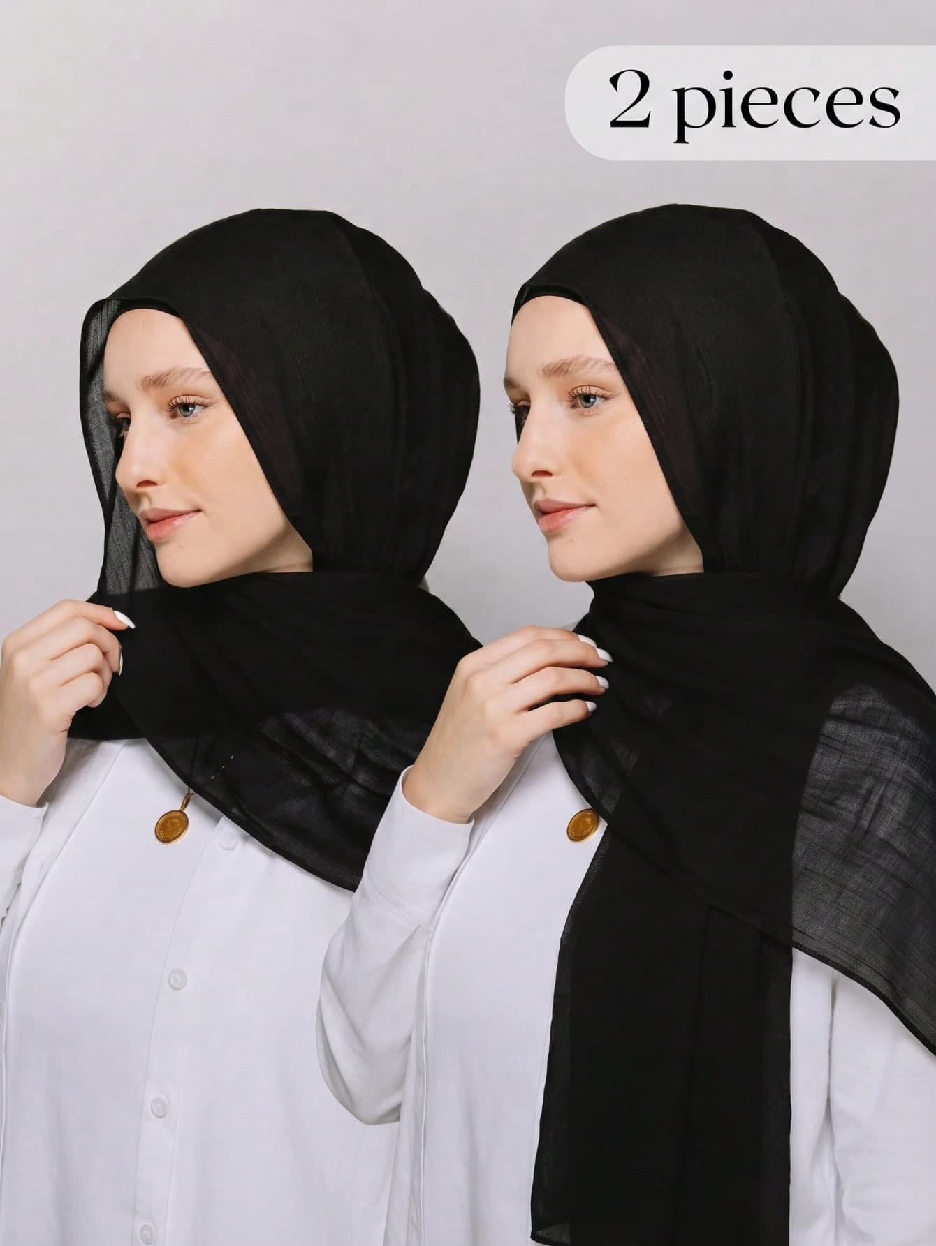 1pc Cotton Soft Touch Headscarf Skin-Friendly Solid Color Headwrap Plain Scarf Plain Beach Towel Conservative Long Scarf For Daily Casual Use