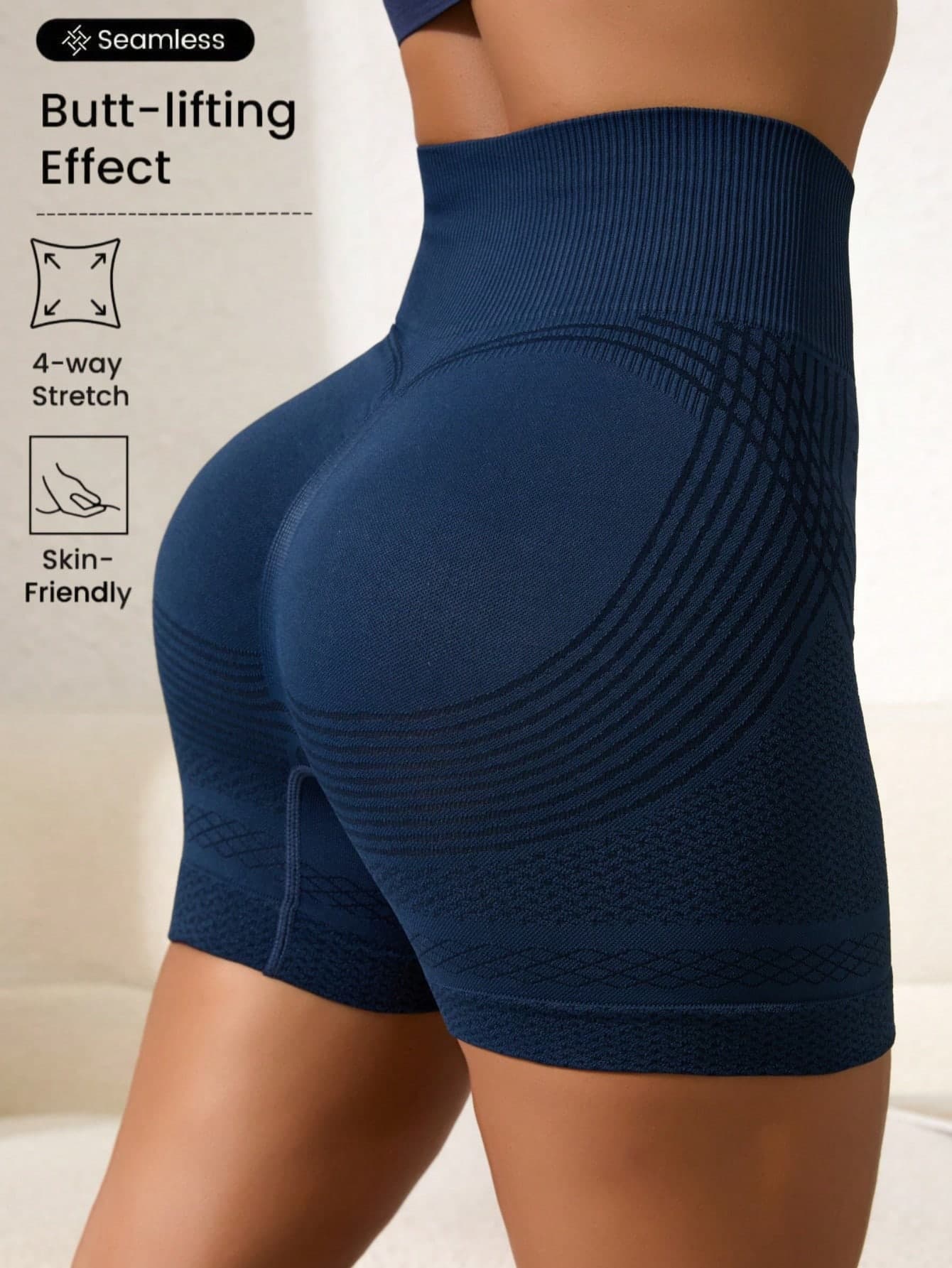 1pc Women's Naked Feel Yoga Shorts, High Waist Lifting Fitness Yoga Shorts, Summer Sports Tight Pants