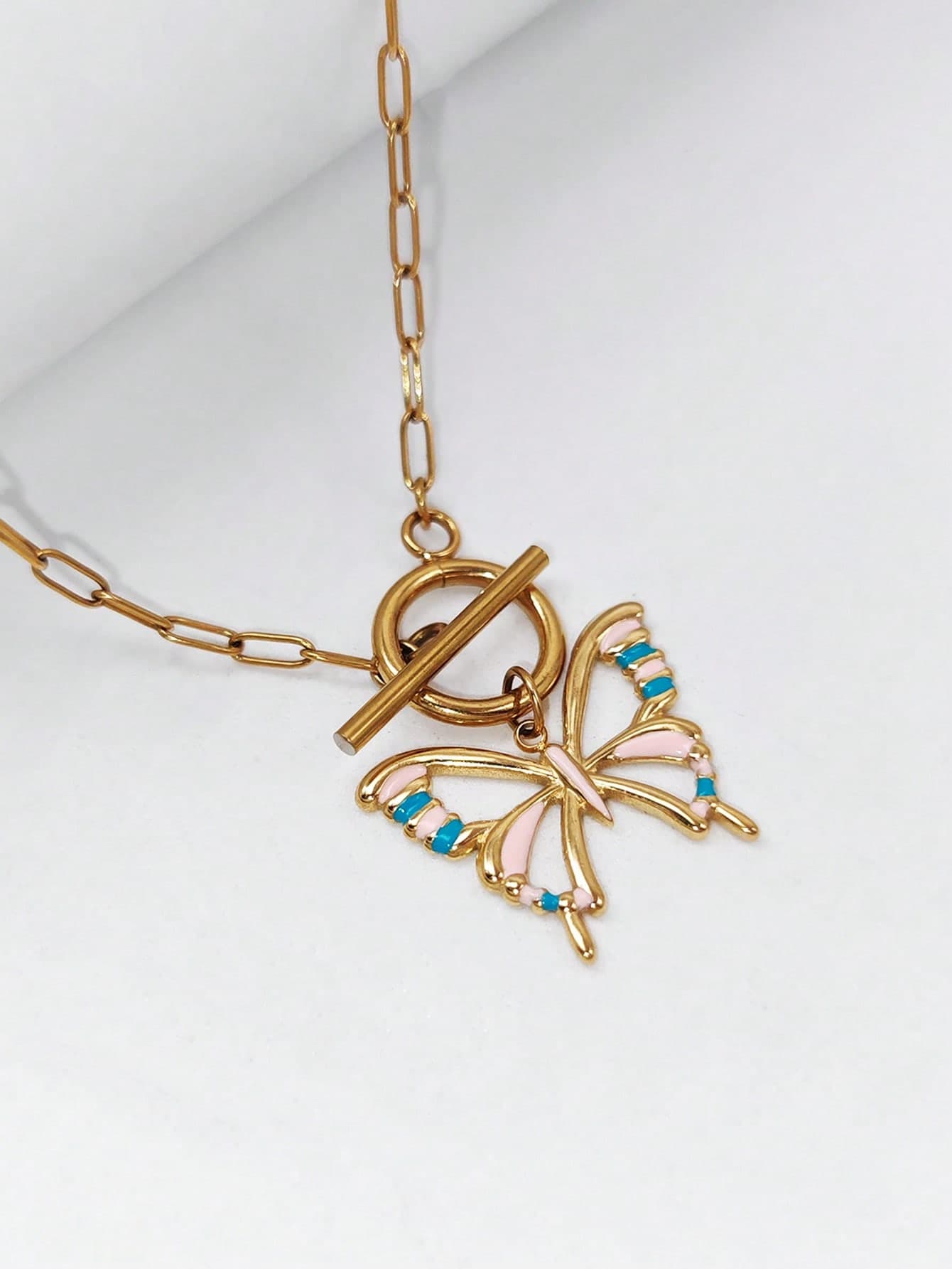 1pc Personalized Fashion 304 Stainless Steel Butterfly Pendant Niche Design Premium Women's Necklace